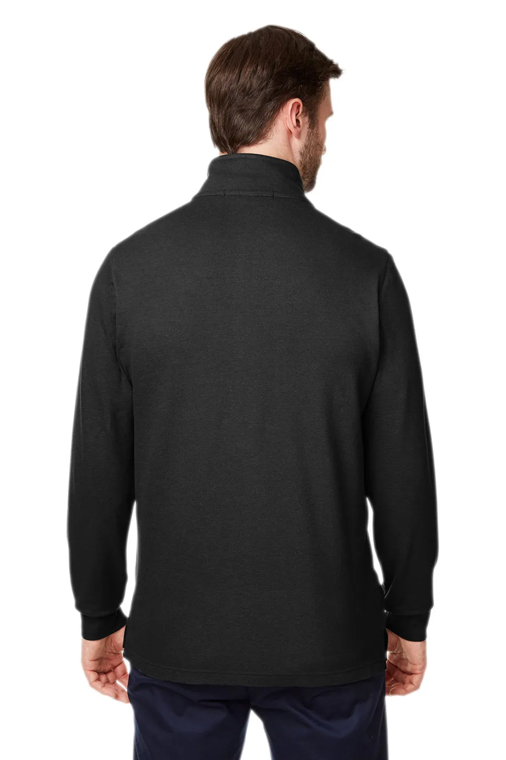 Devon & Jones Mens New Classics Performance Moisture Wicking 1/4 Zip Sweatshirt w/ Pocket - Black