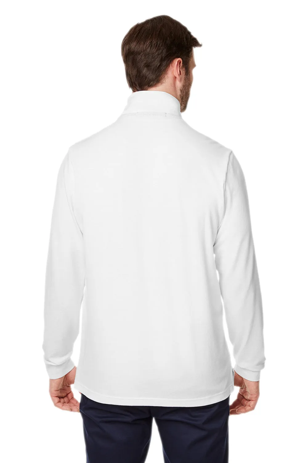 Devon & Jones Mens New Classics Performance Moisture Wicking 1/4 Zip Sweatshirt w/ Pocket - White