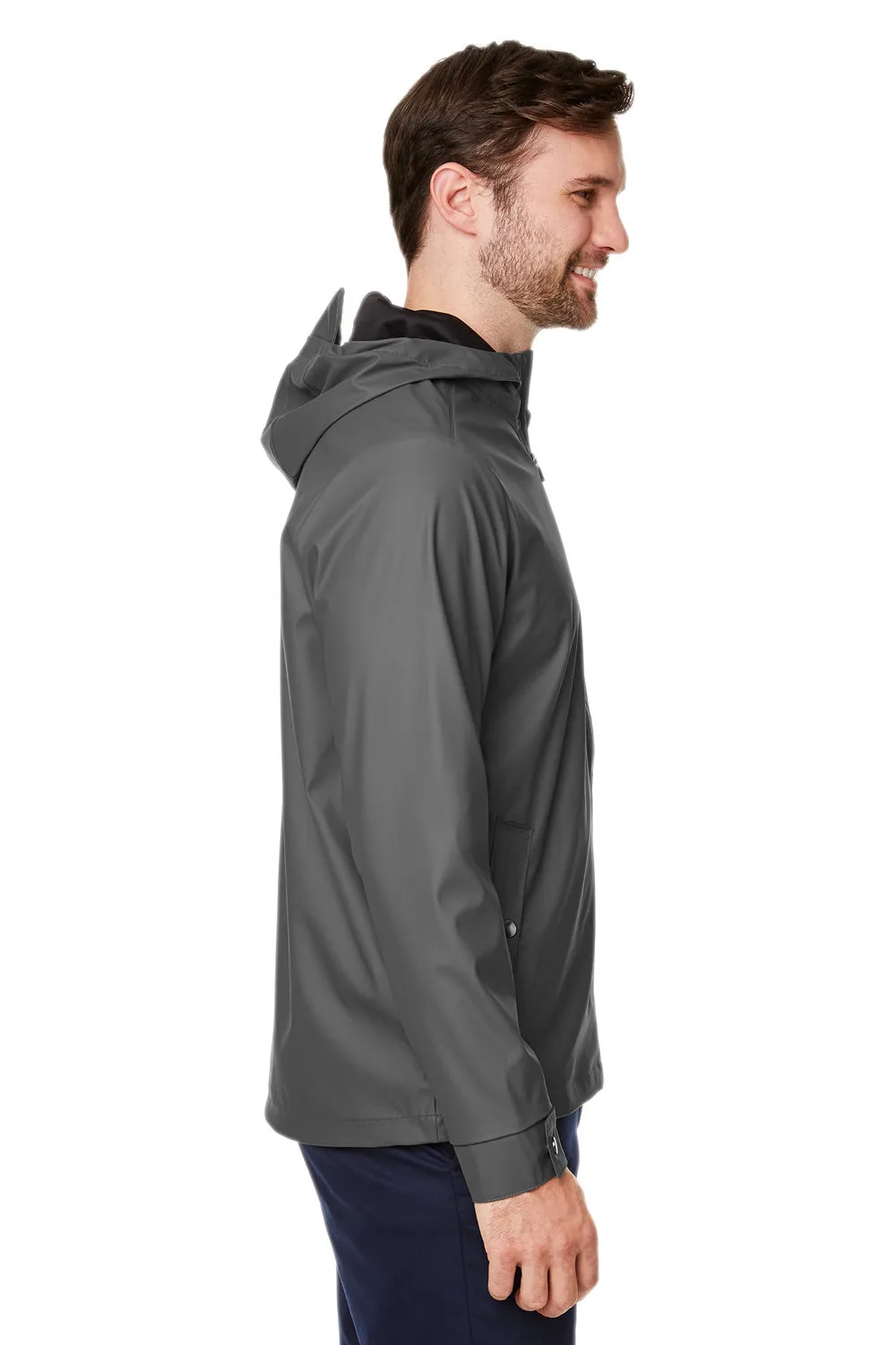 Devon & Jones Mens New Classics Prescott Water Resistant Full Zip Hooded Rain Jacket - Graphite Grey