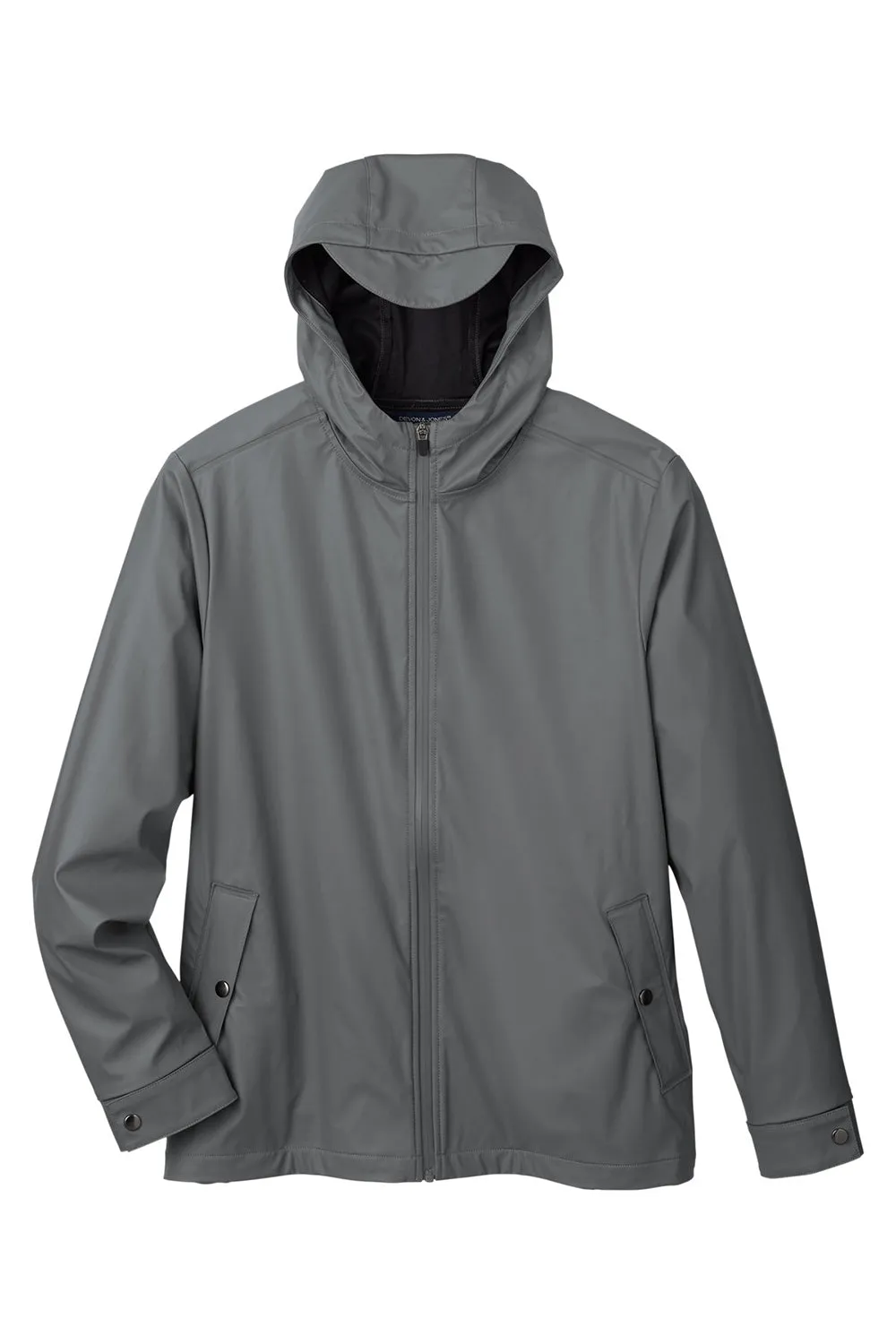 Devon & Jones Mens New Classics Prescott Water Resistant Full Zip Hooded Rain Jacket - Graphite Grey