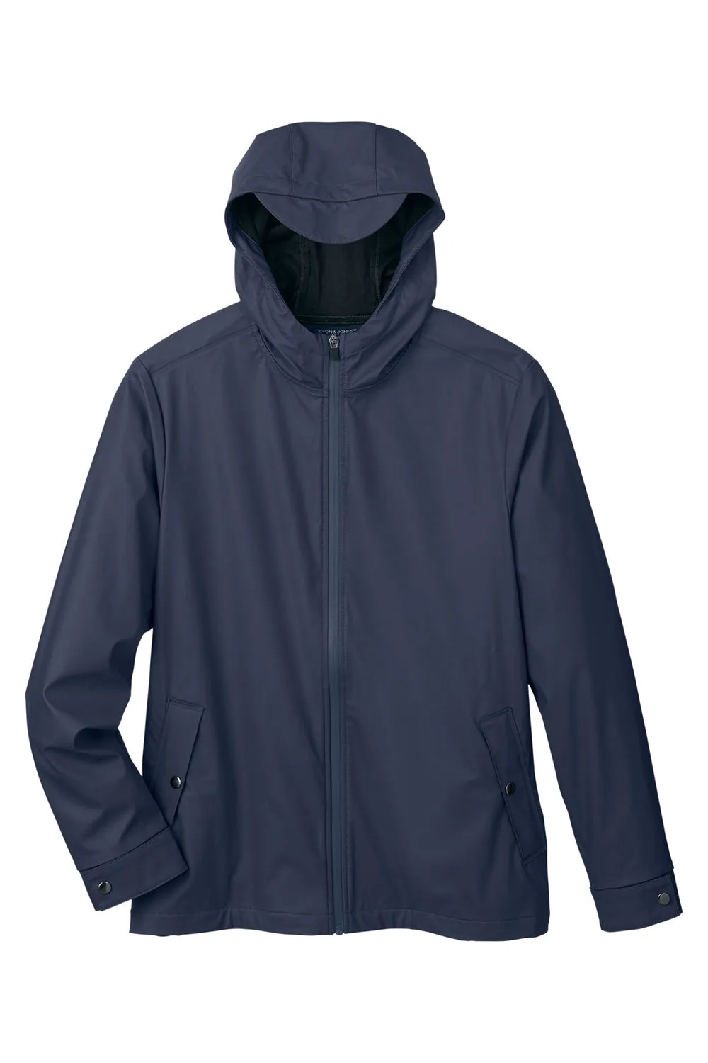 Devon & Jones Mens New Classics Prescott Water Resistant Full Zip Hooded Rain Jacket - Navy Blue