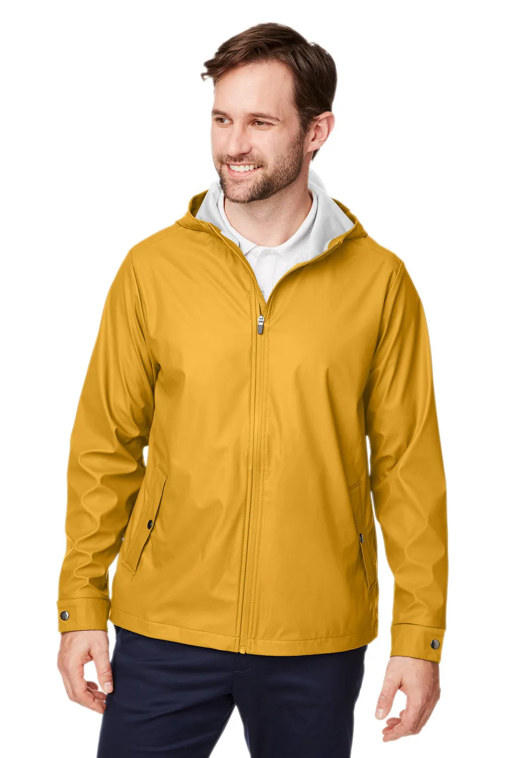 Devon & Jones Mens New Classics Prescott Water Resistant Full Zip Hooded Rain Jacket - Prescott Yellow