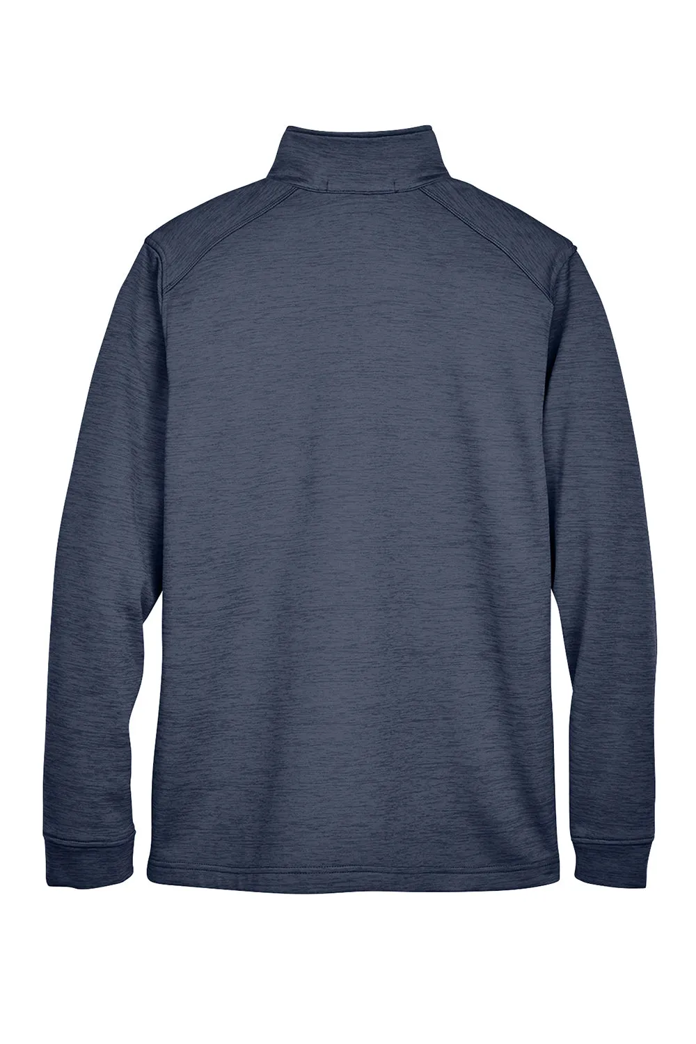 Devon & Jones Mens Newbury Fleece 1/4 Zip Sweatshirt w/ Pouch Pocket - Heather Navy Blue