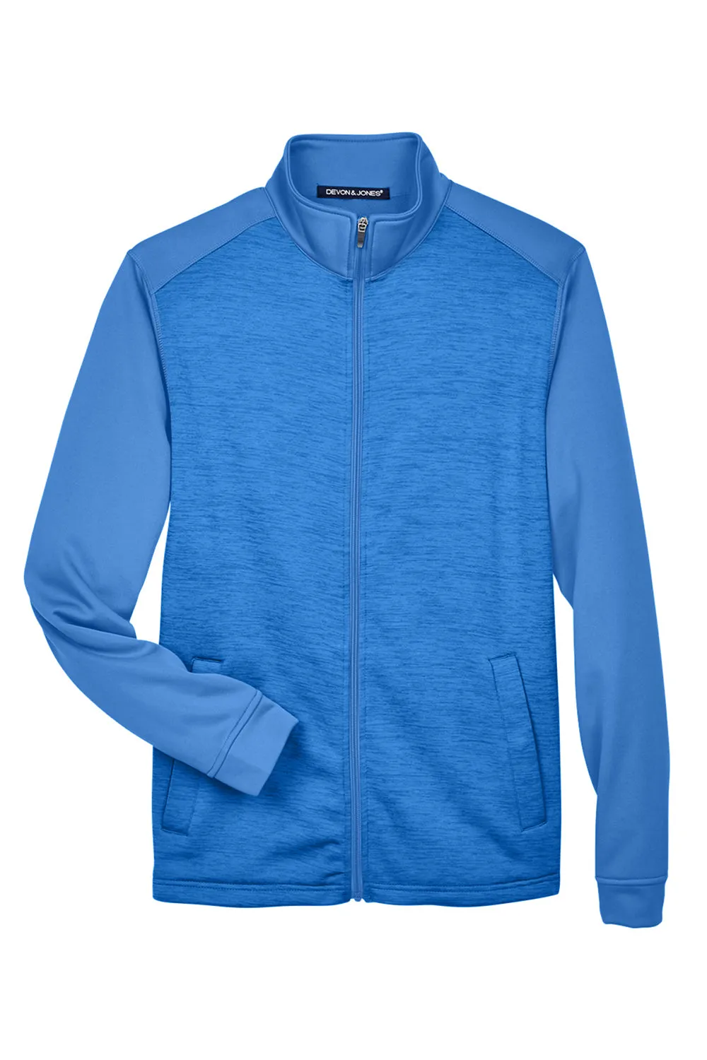 Devon & Jones Mens Newbury Fleece Full Zip Sweatshirt w/ Pockets - French Blue