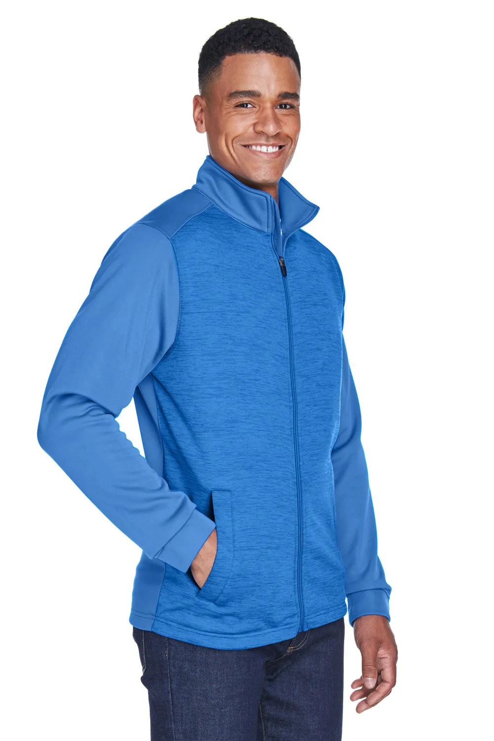 Devon & Jones Mens Newbury Fleece Full Zip Sweatshirt w/ Pockets - French Blue