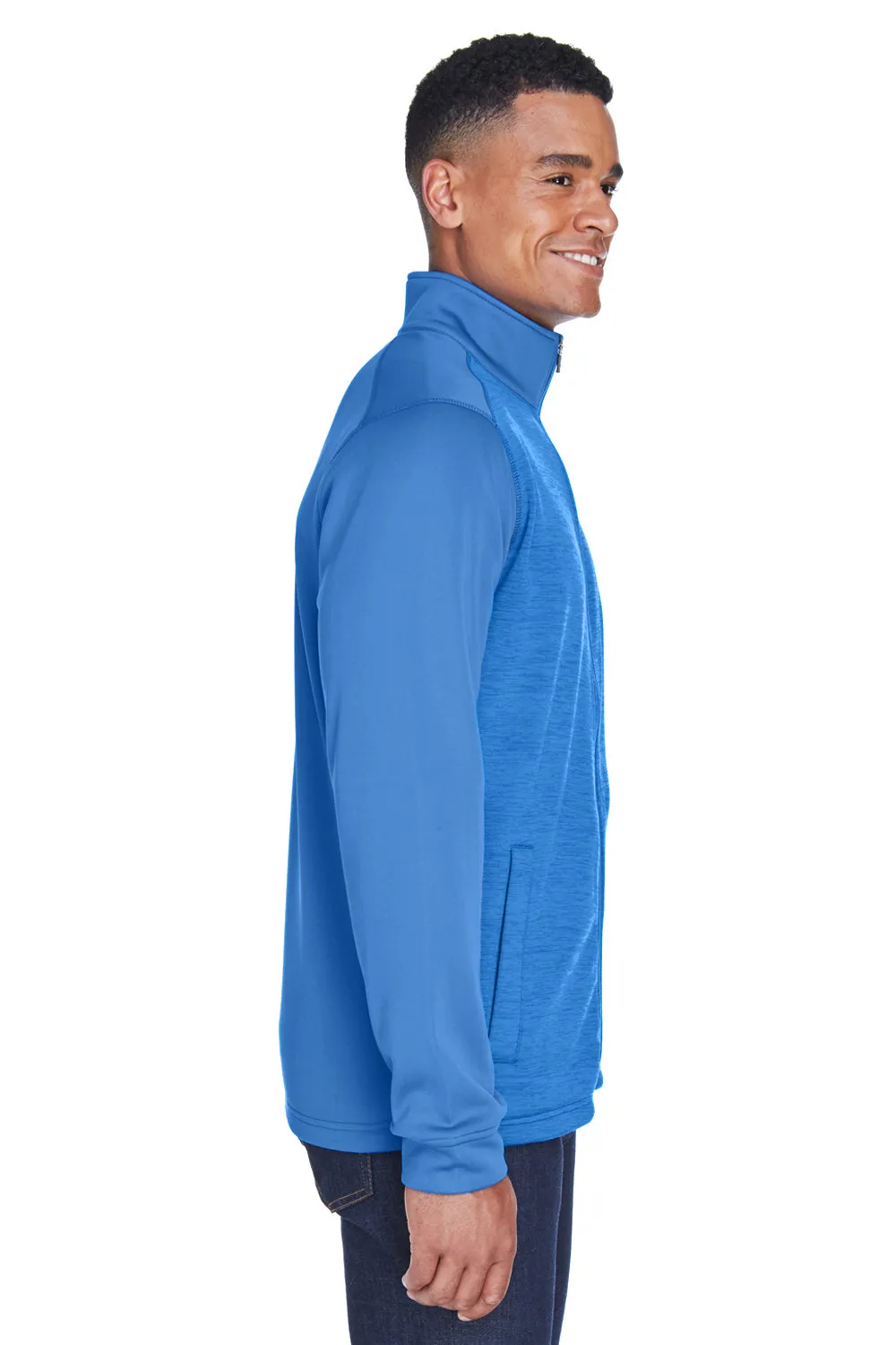 Devon & Jones Mens Newbury Fleece Full Zip Sweatshirt w/ Pockets - French Blue