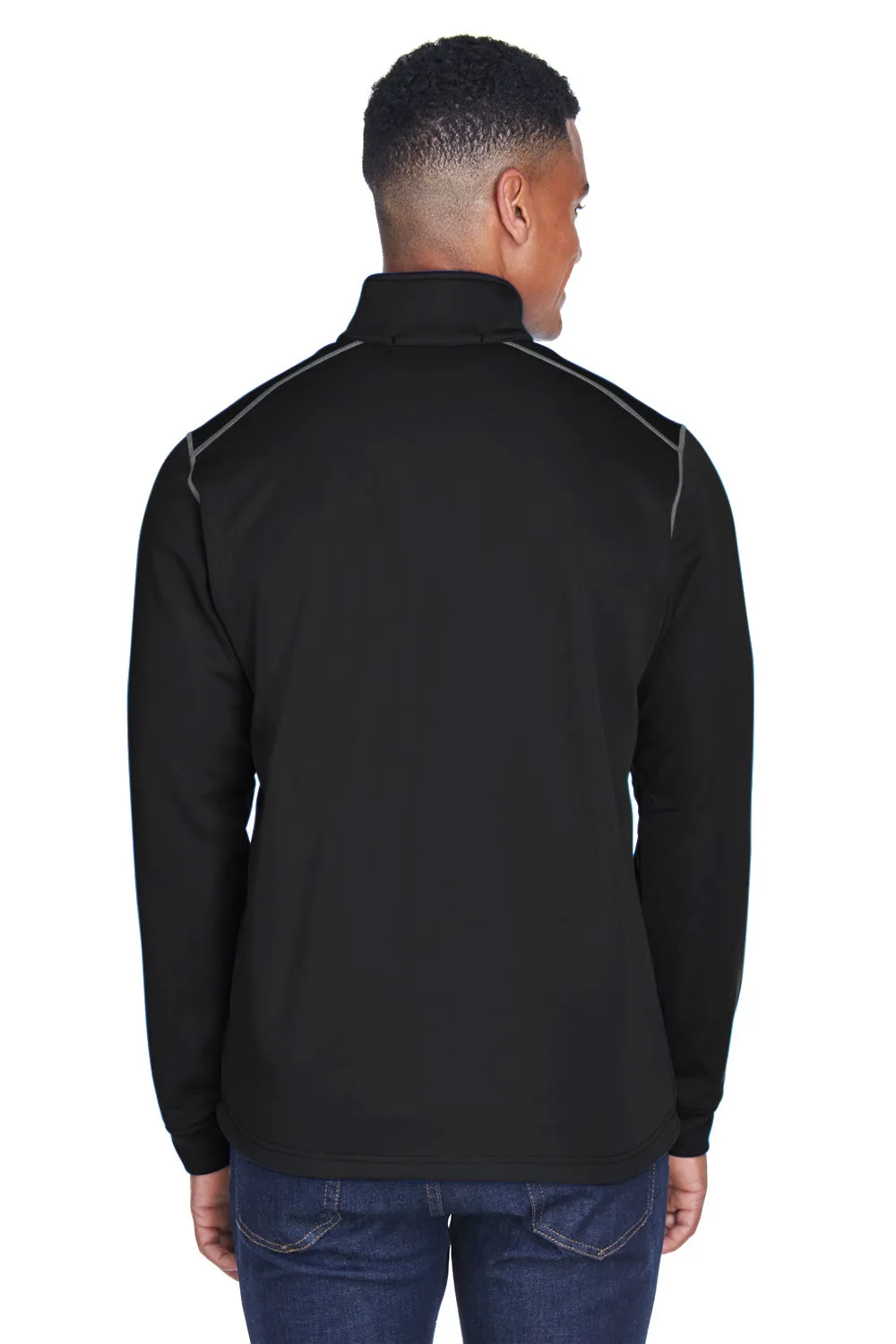 Devon & Jones Mens Newbury Fleece Full Zip Sweatshirt w/ Pockets - Grey/Black