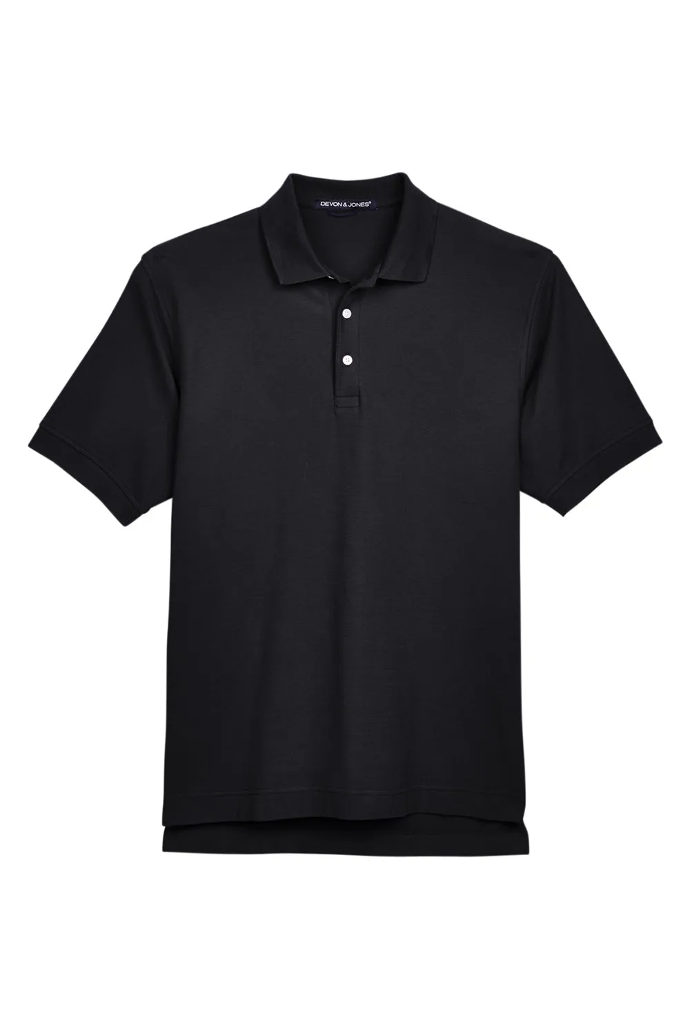 Devon & Jones Mens Short Sleeve Polo Shirt - Black
