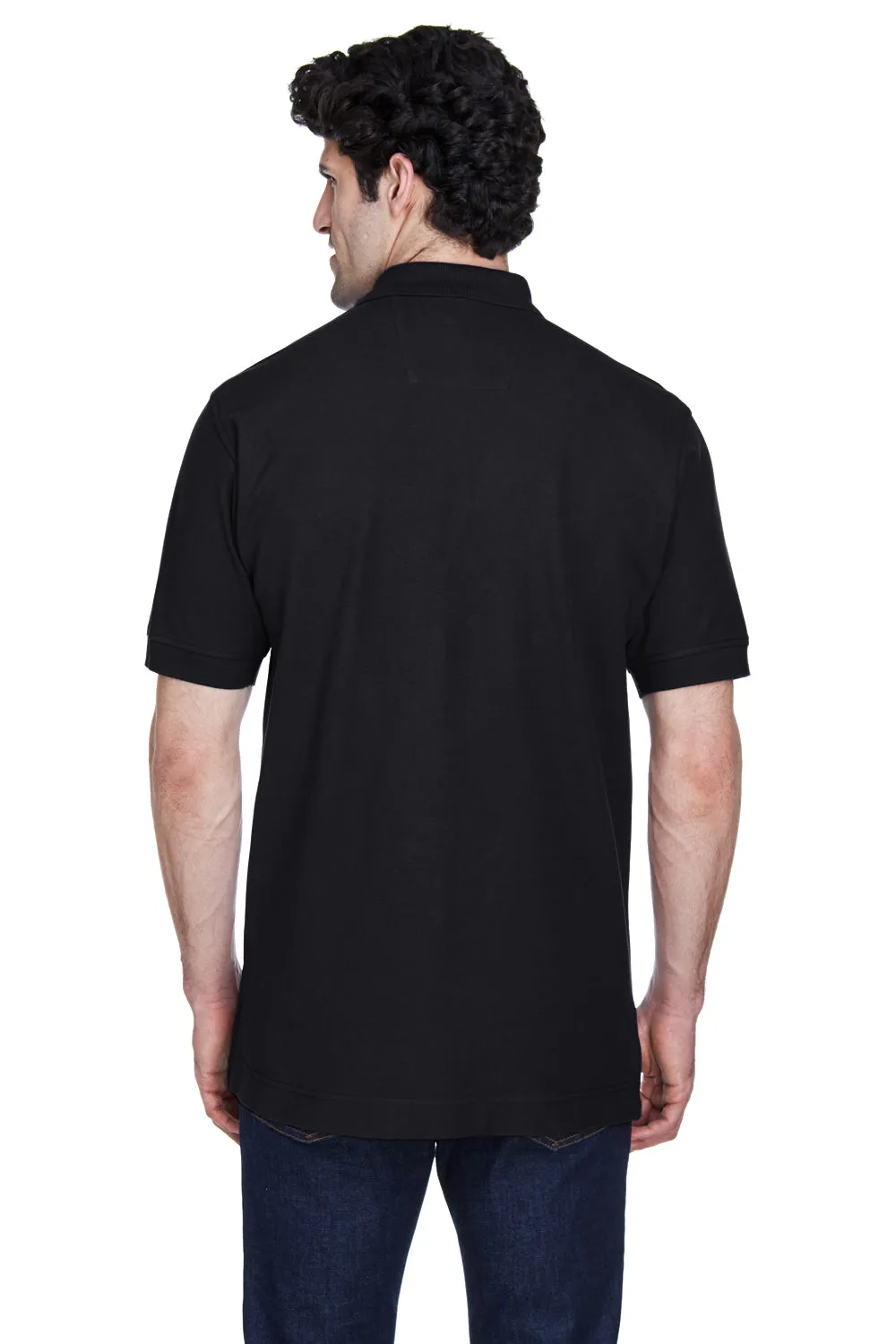 Devon & Jones Mens Short Sleeve Polo Shirt - Black