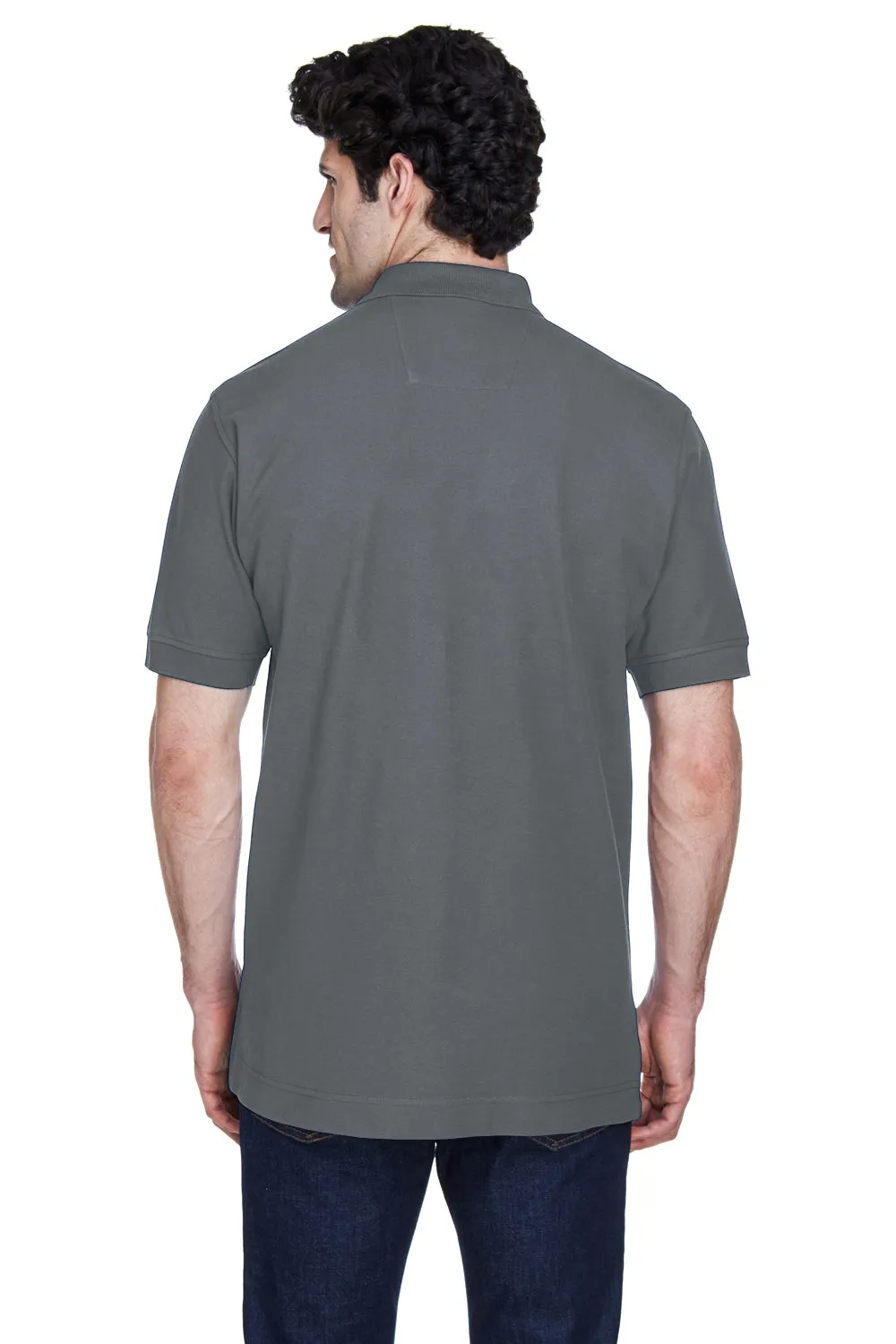 Devon & Jones Mens Short Sleeve Polo Shirt - Graphite Grey