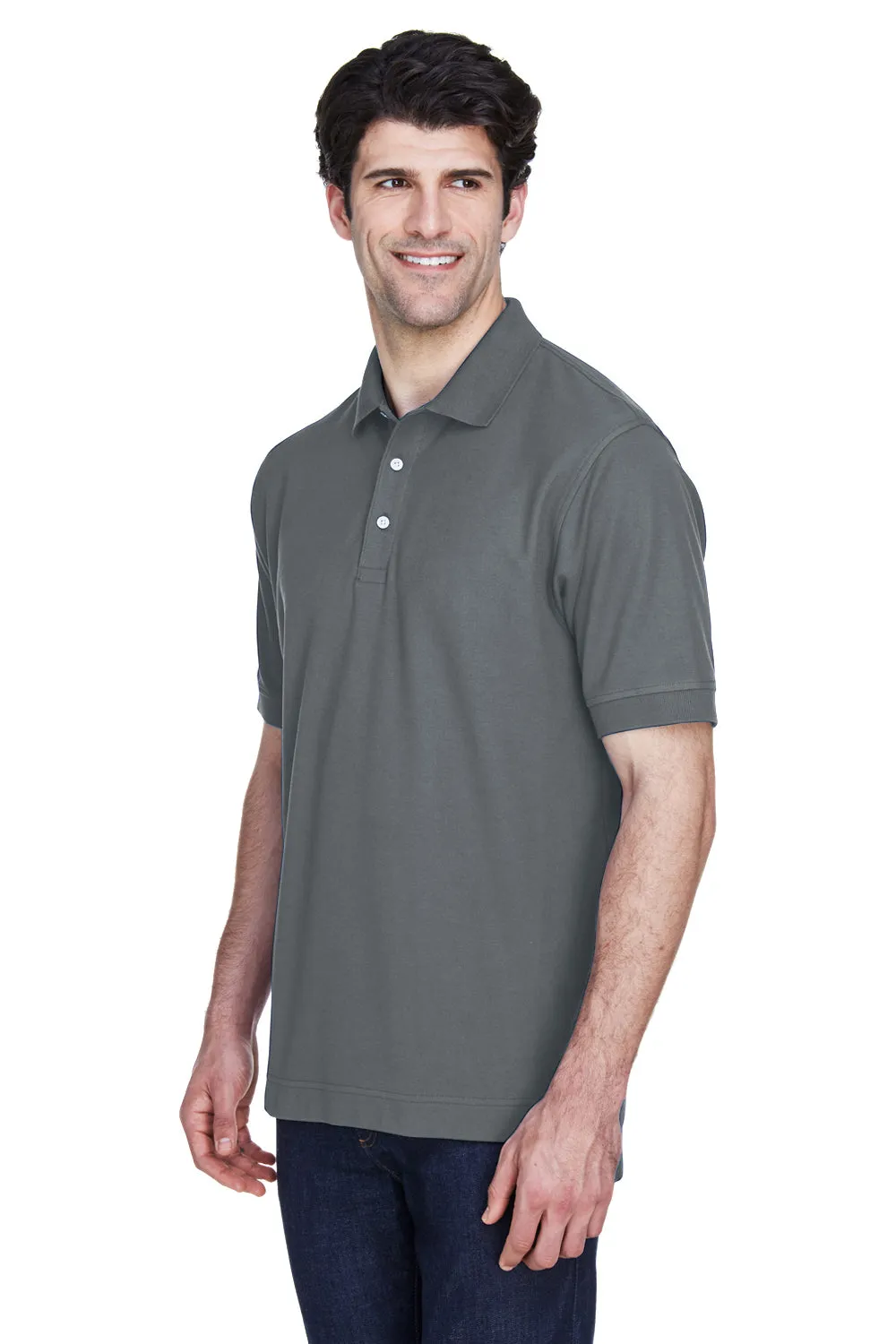 Devon & Jones Mens Short Sleeve Polo Shirt - Graphite Grey