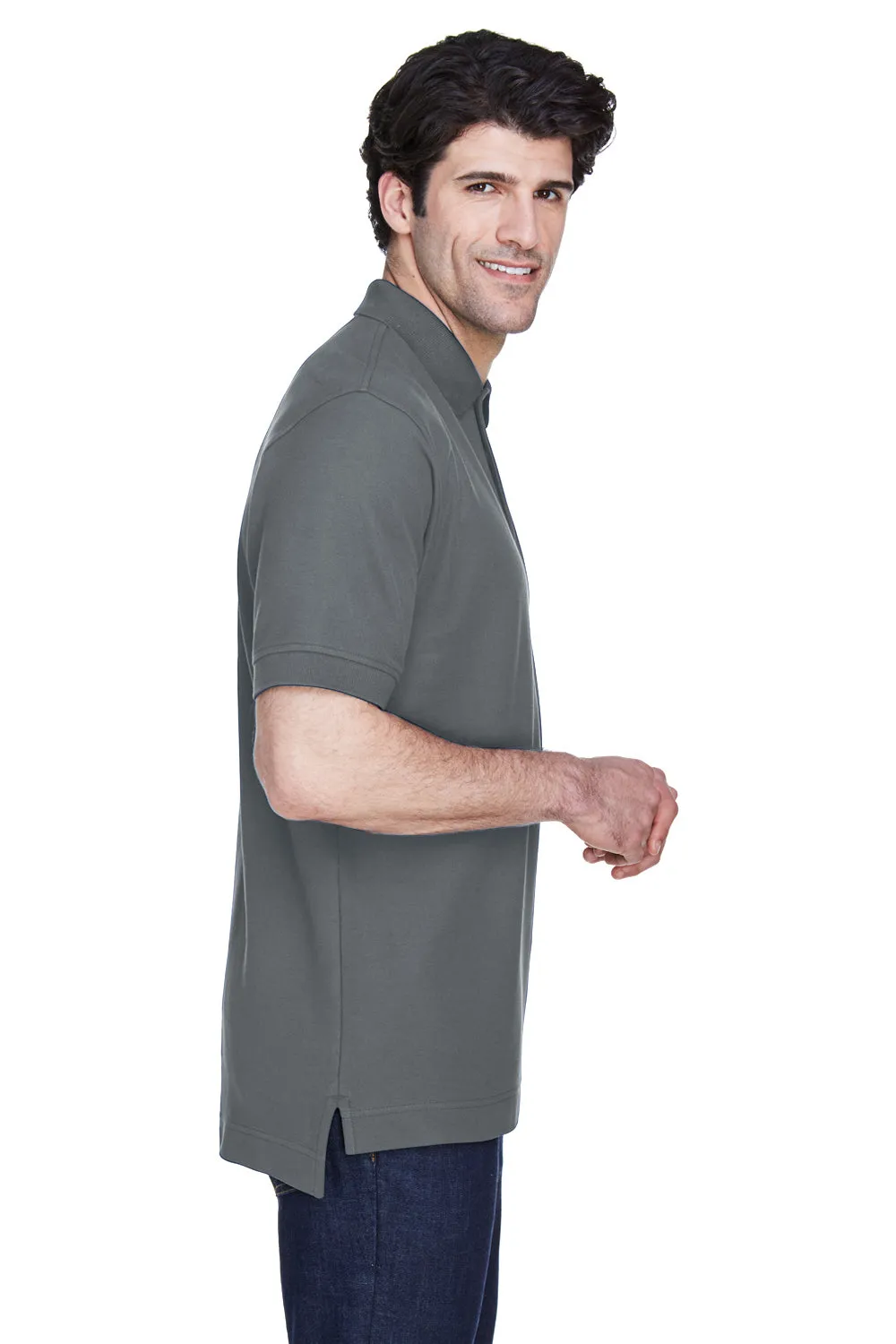 Devon & Jones Mens Short Sleeve Polo Shirt - Graphite Grey