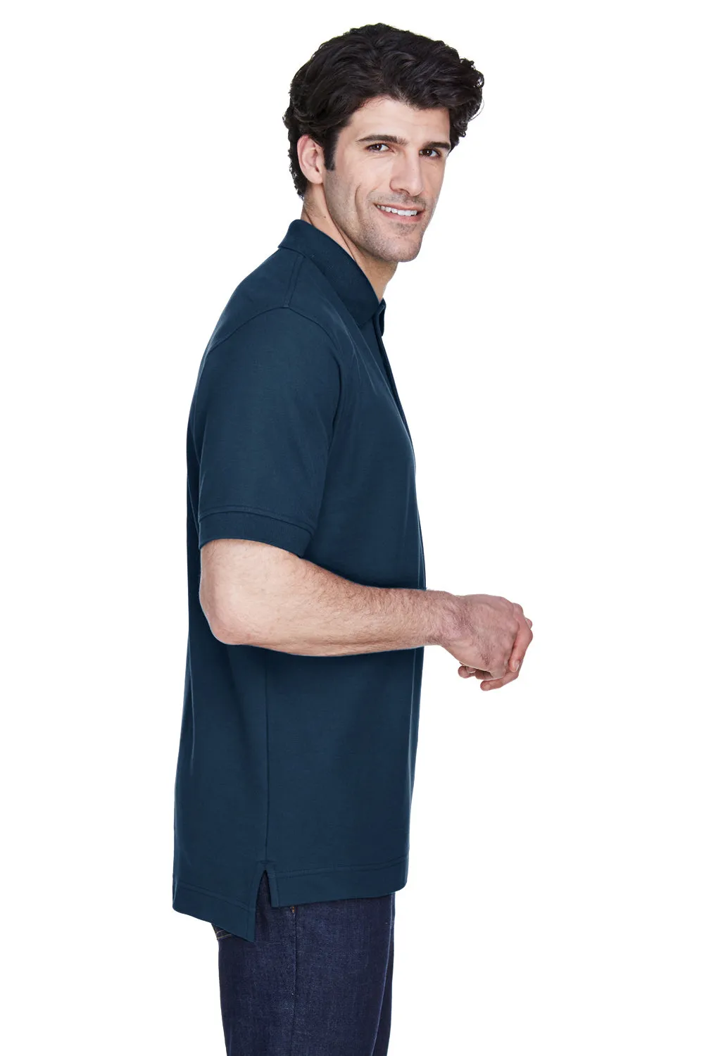 Devon & Jones Mens Short Sleeve Polo Shirt - Navy Blue