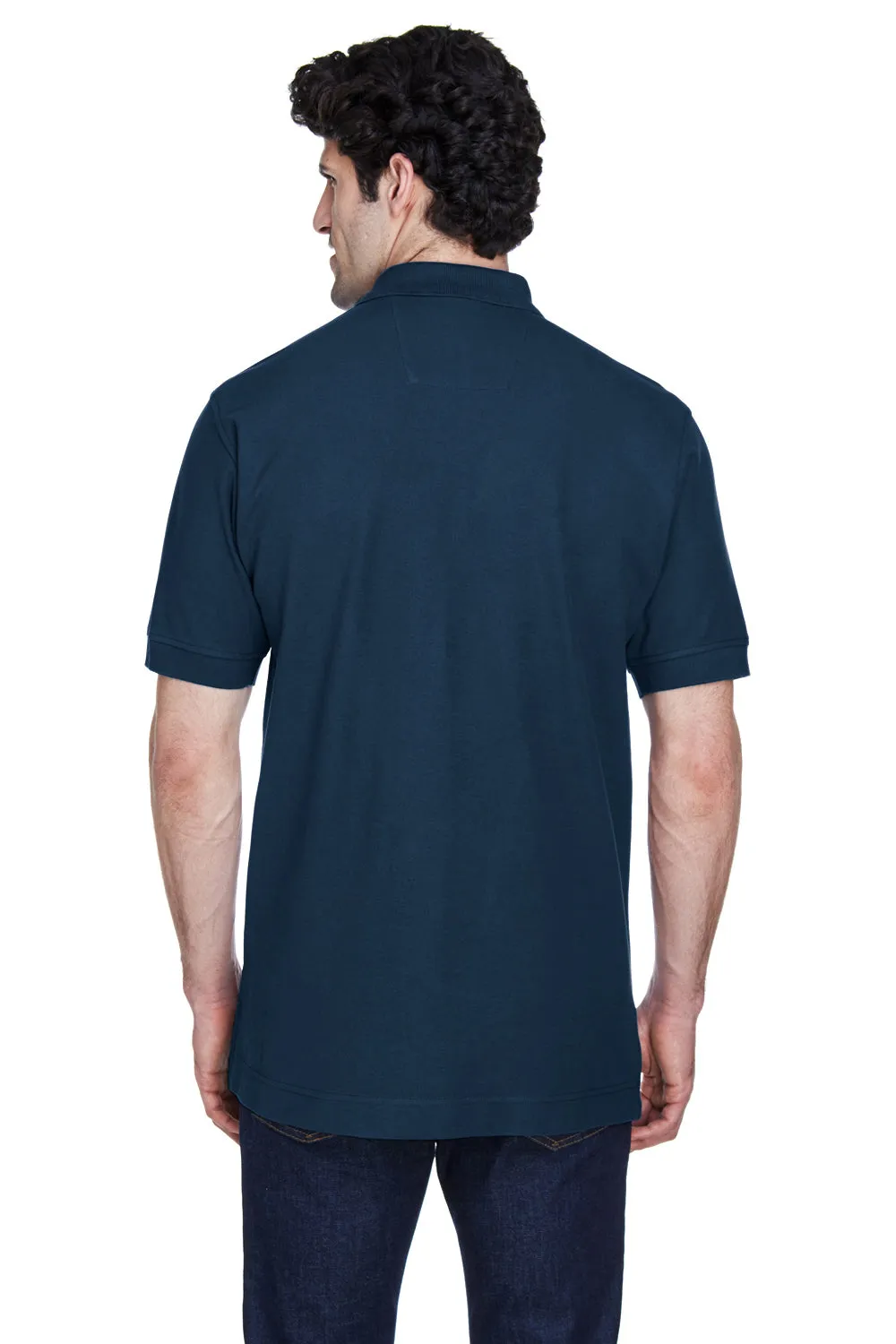 Devon & Jones Mens Short Sleeve Polo Shirt - Navy Blue