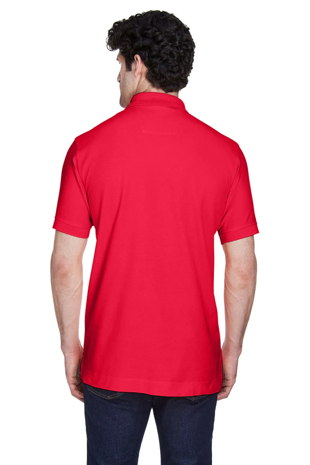 Devon & Jones Mens Short Sleeve Polo Shirt - Red