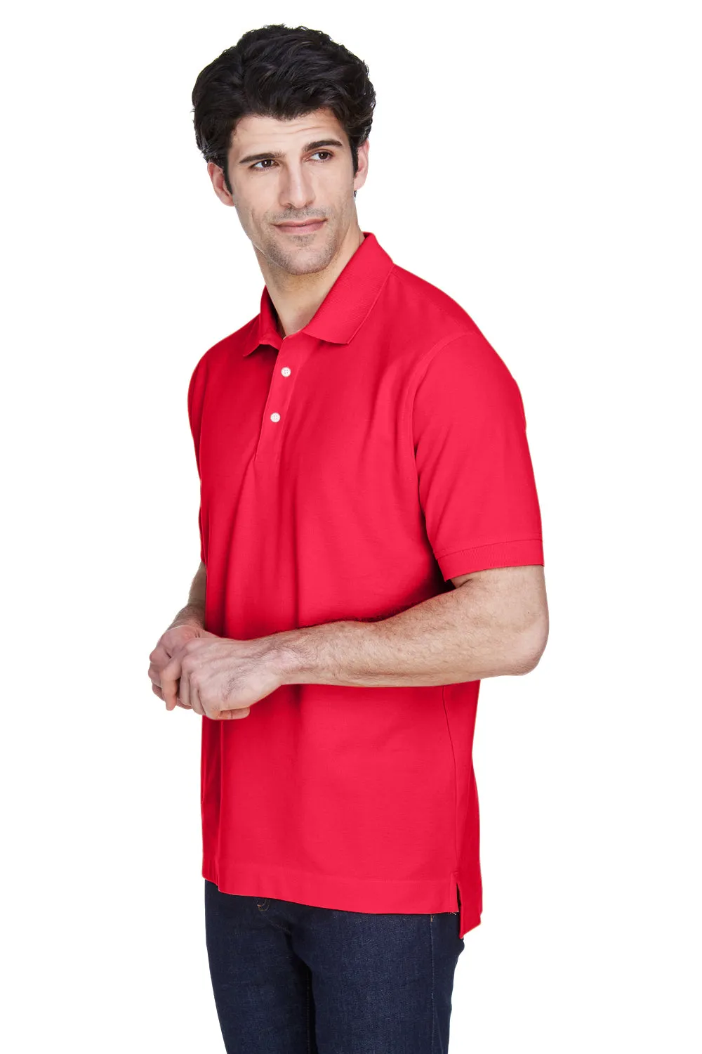 Devon & Jones Mens Short Sleeve Polo Shirt - Red