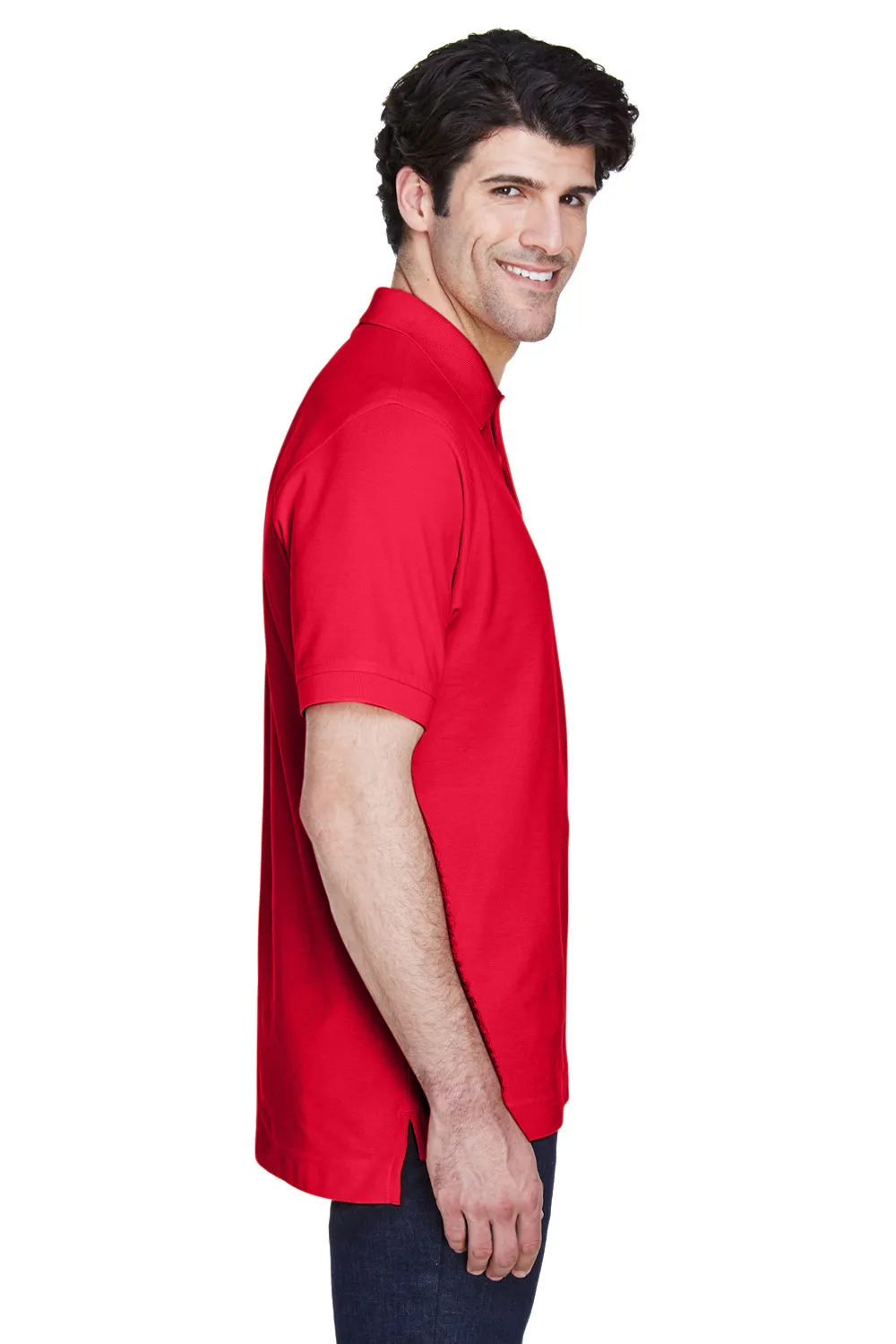 Devon & Jones Mens Short Sleeve Polo Shirt - Red