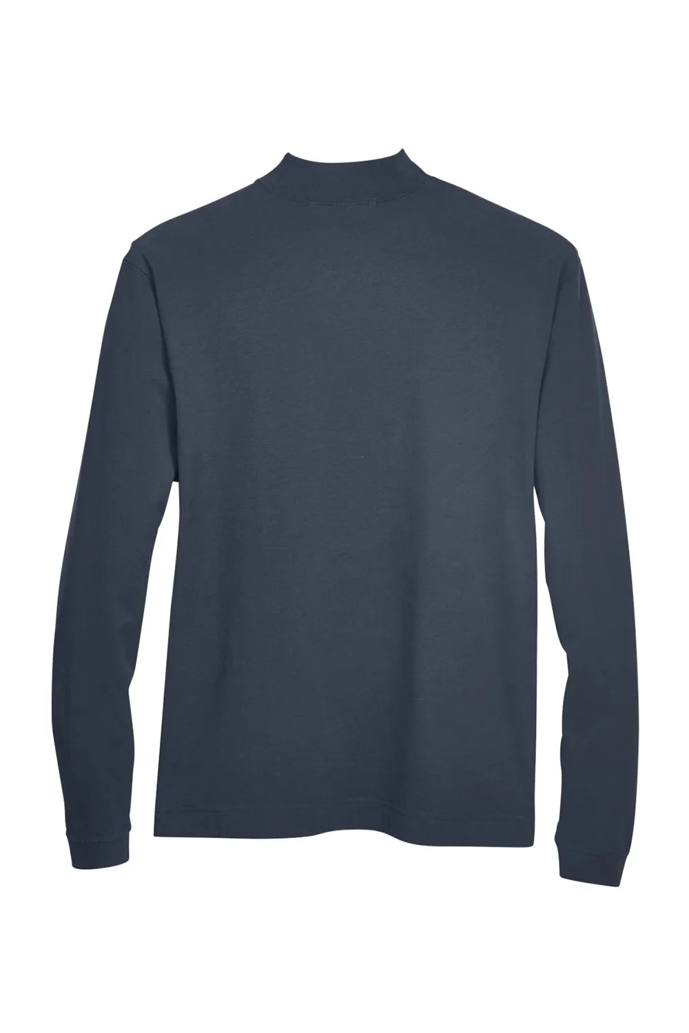 Devon & Jones Mens Sueded Jersey Long Sleeve Mock Neck T-Shirt - Navy Blue