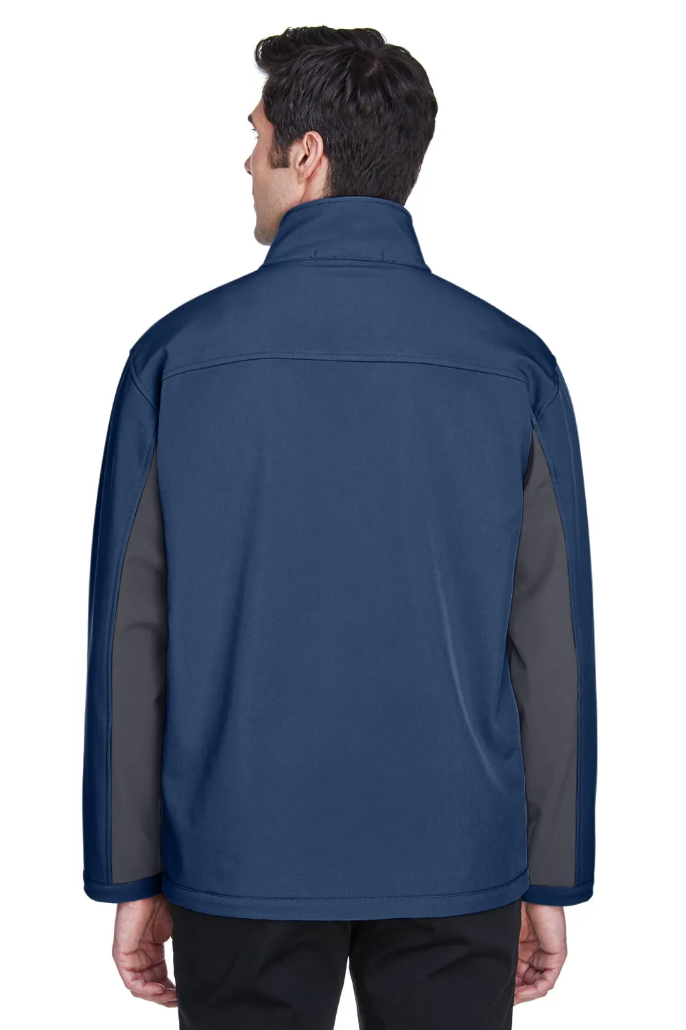 Devon & Jones Mens Wind & Water Resistant Full Zip Jacket - Navy Blue/Dark Grey - Closeout