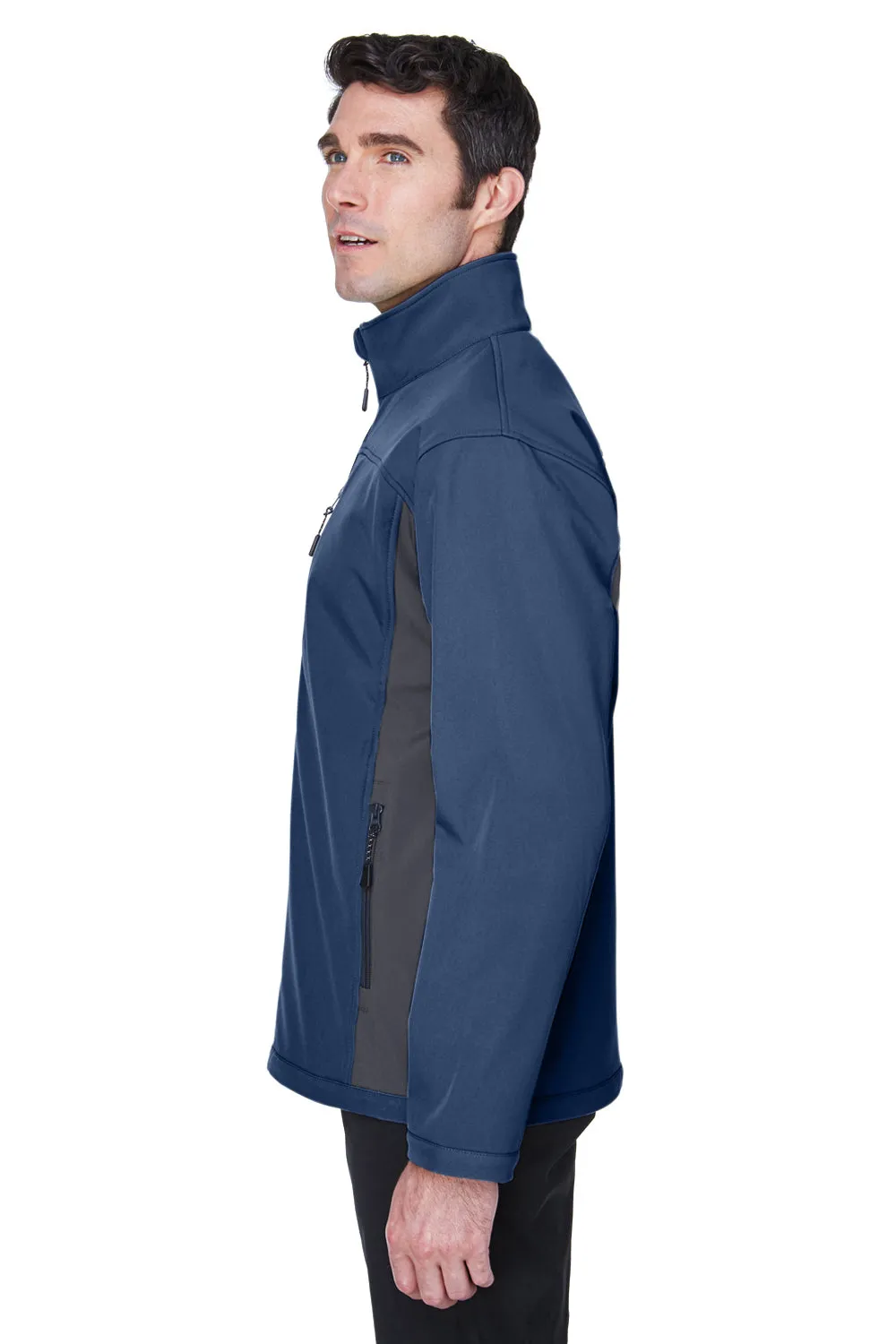 Devon & Jones Mens Wind & Water Resistant Full Zip Jacket - Navy Blue/Dark Grey - Closeout