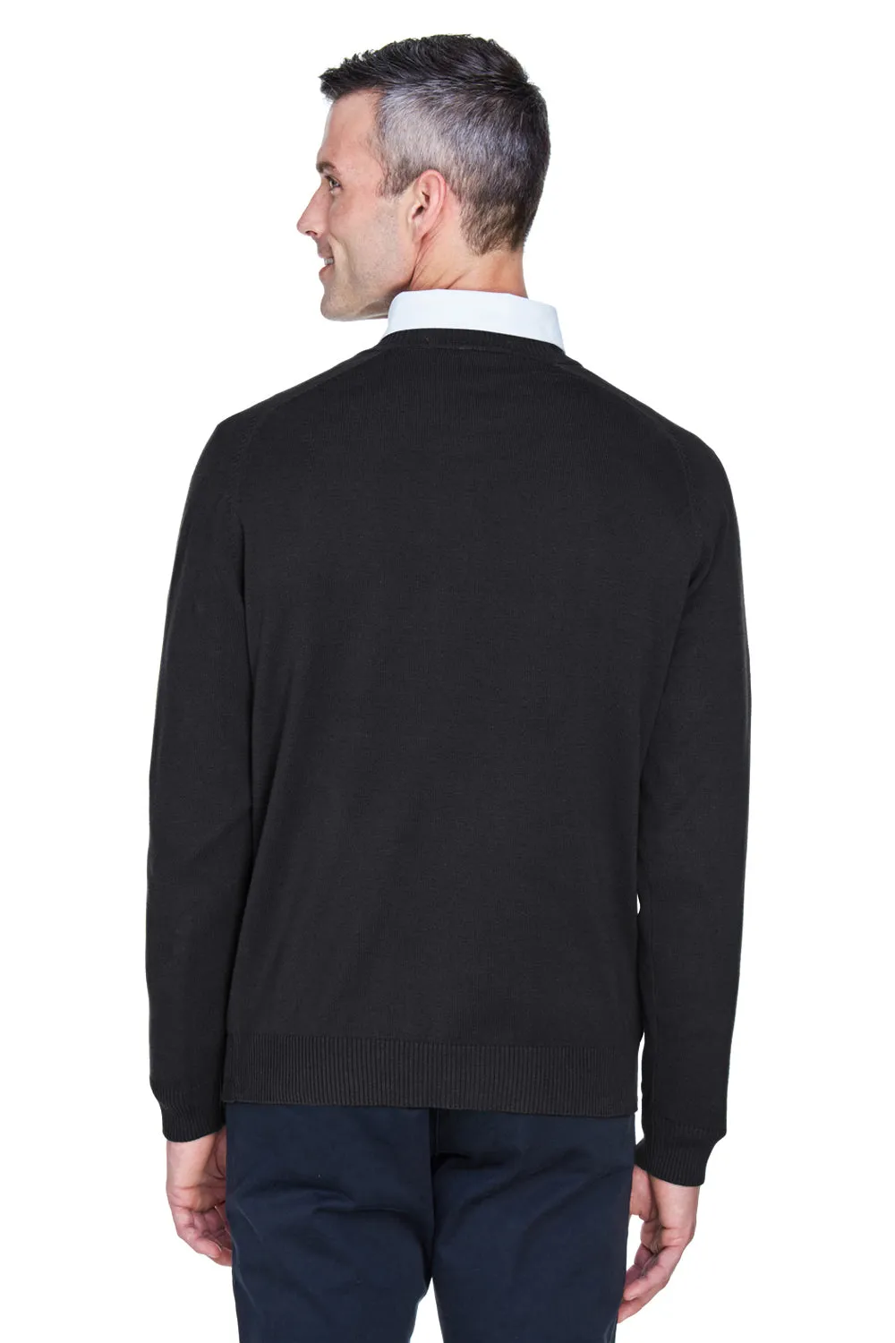 Devon & Jones Mens Wrinkle Resistant V-Neck Sweater - Black - Closeout