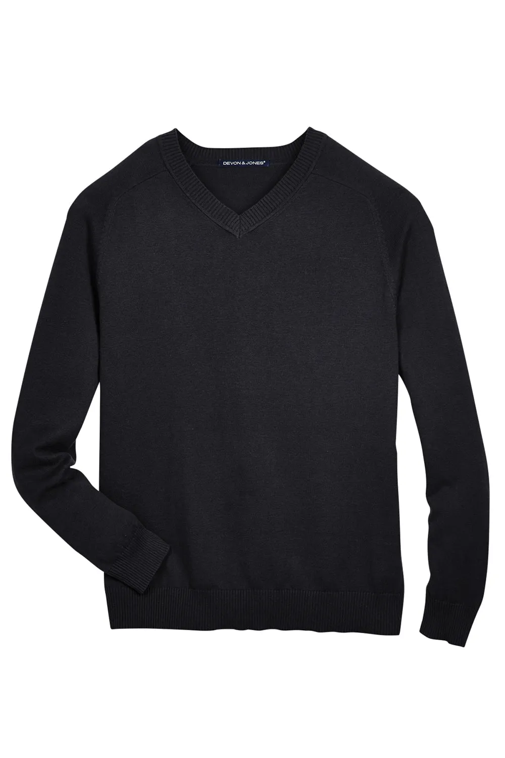 Devon & Jones Mens Wrinkle Resistant V-Neck Sweater - Black - Closeout