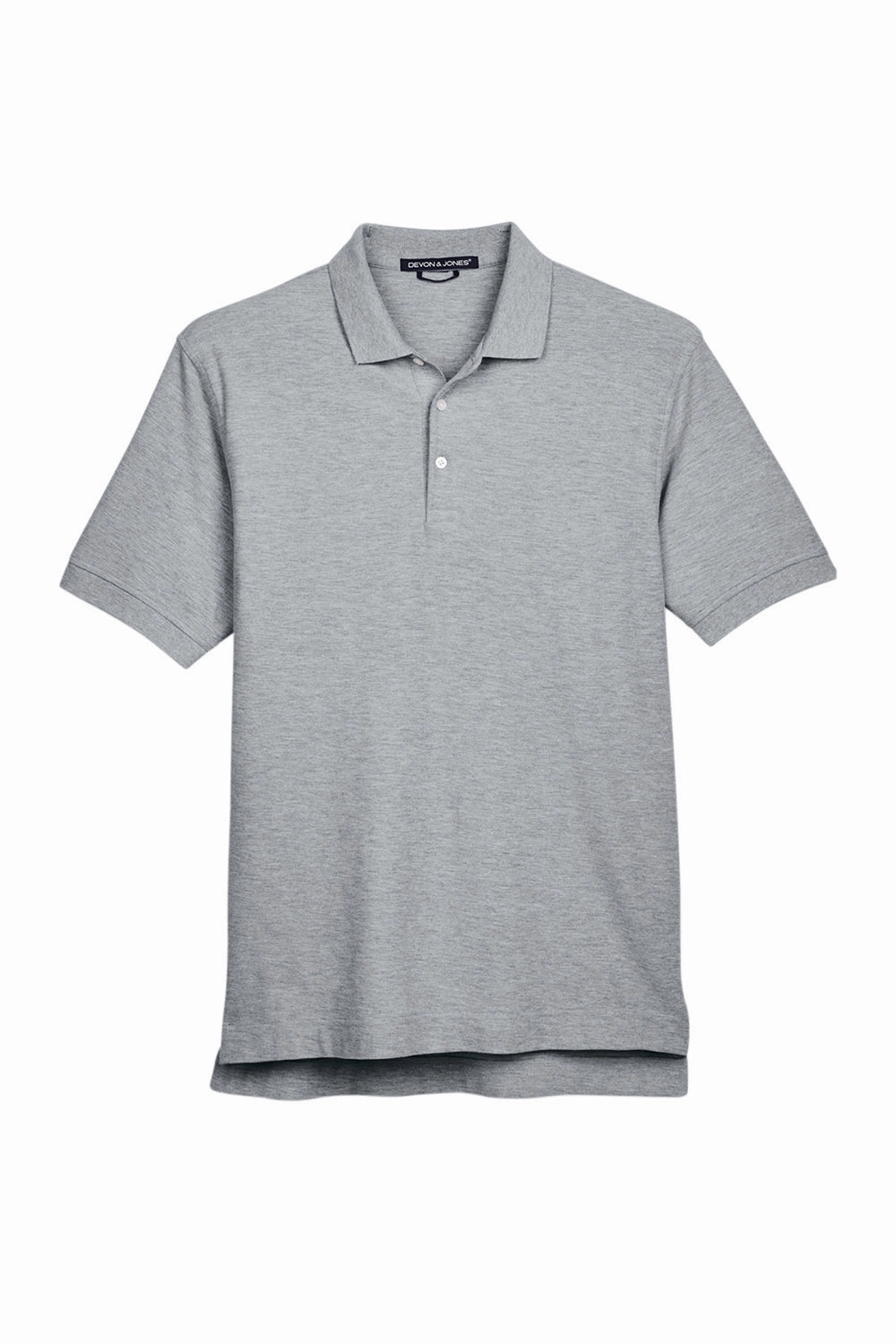 Devon & Jones Mens Short Sleeve Polo Shirt - Heather Grey