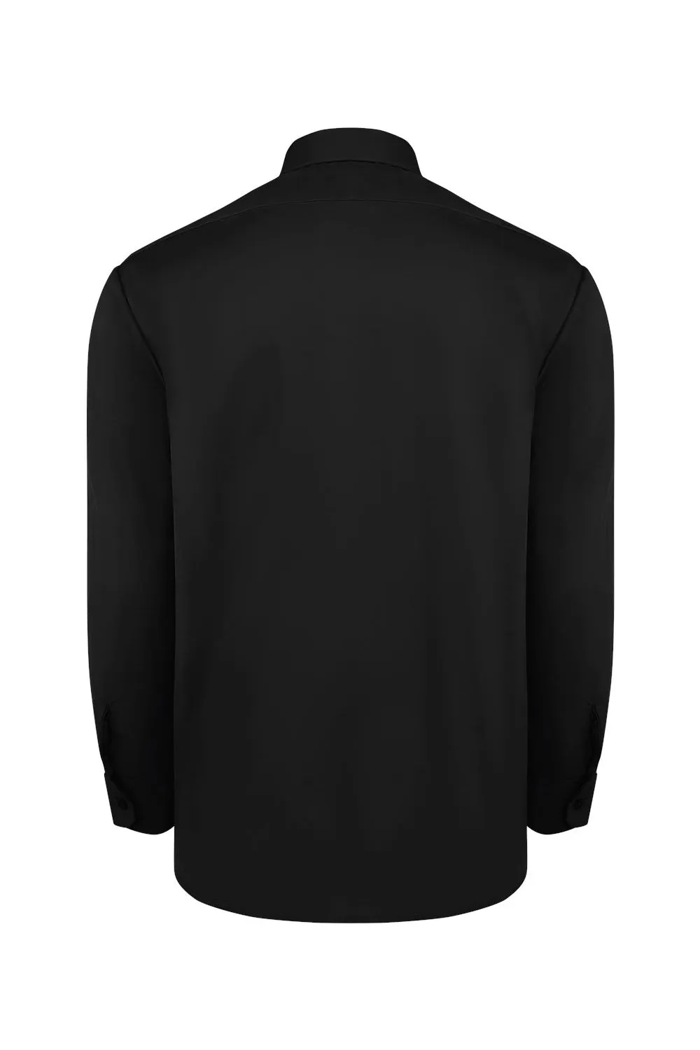 Dickies Mens Industrial Wrinkle Resistant Long Sleeve Button Down Work Shirt w/ Double Pockets - Black