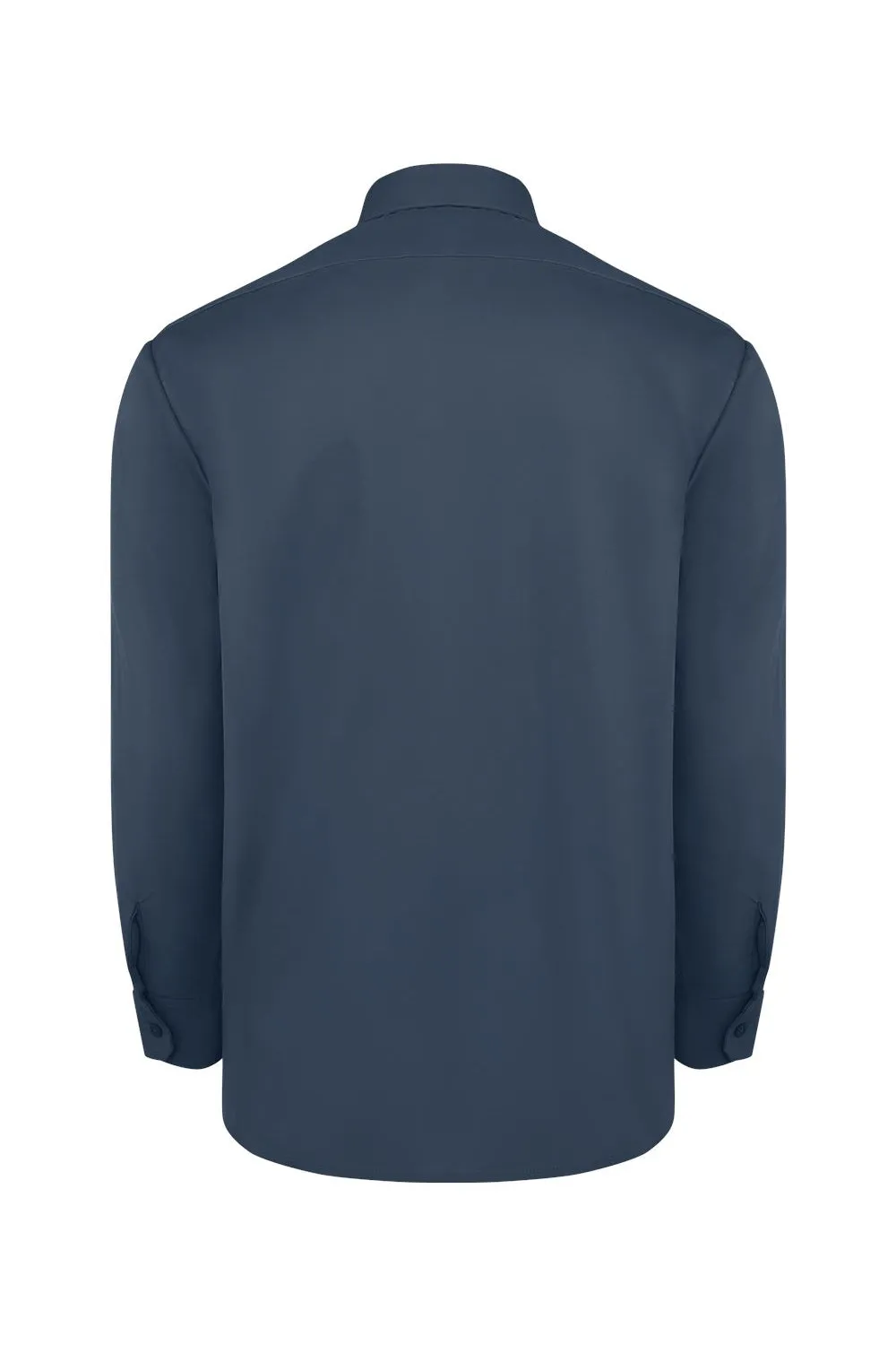 Dickies Mens Industrial Wrinkle Resistant Long Sleeve Button Down Work Shirt w/ Double Pockets - Dark Navy Blue
