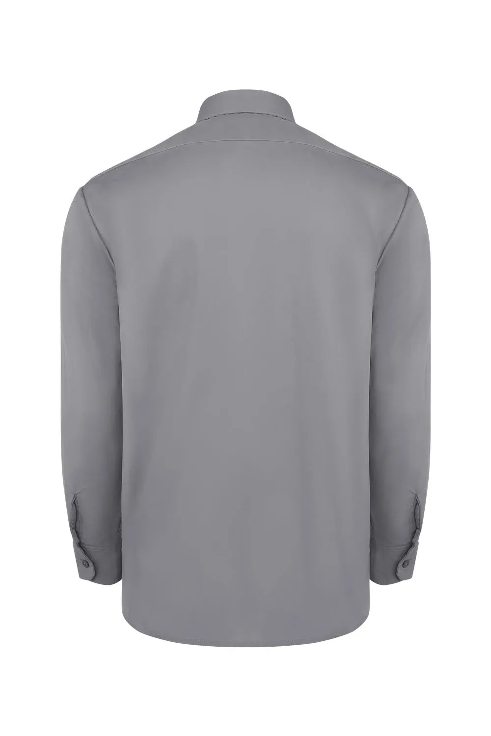 Dickies Mens Industrial Wrinkle Resistant Long Sleeve Button Down Work Shirt w/ Double Pockets - Graphite Grey