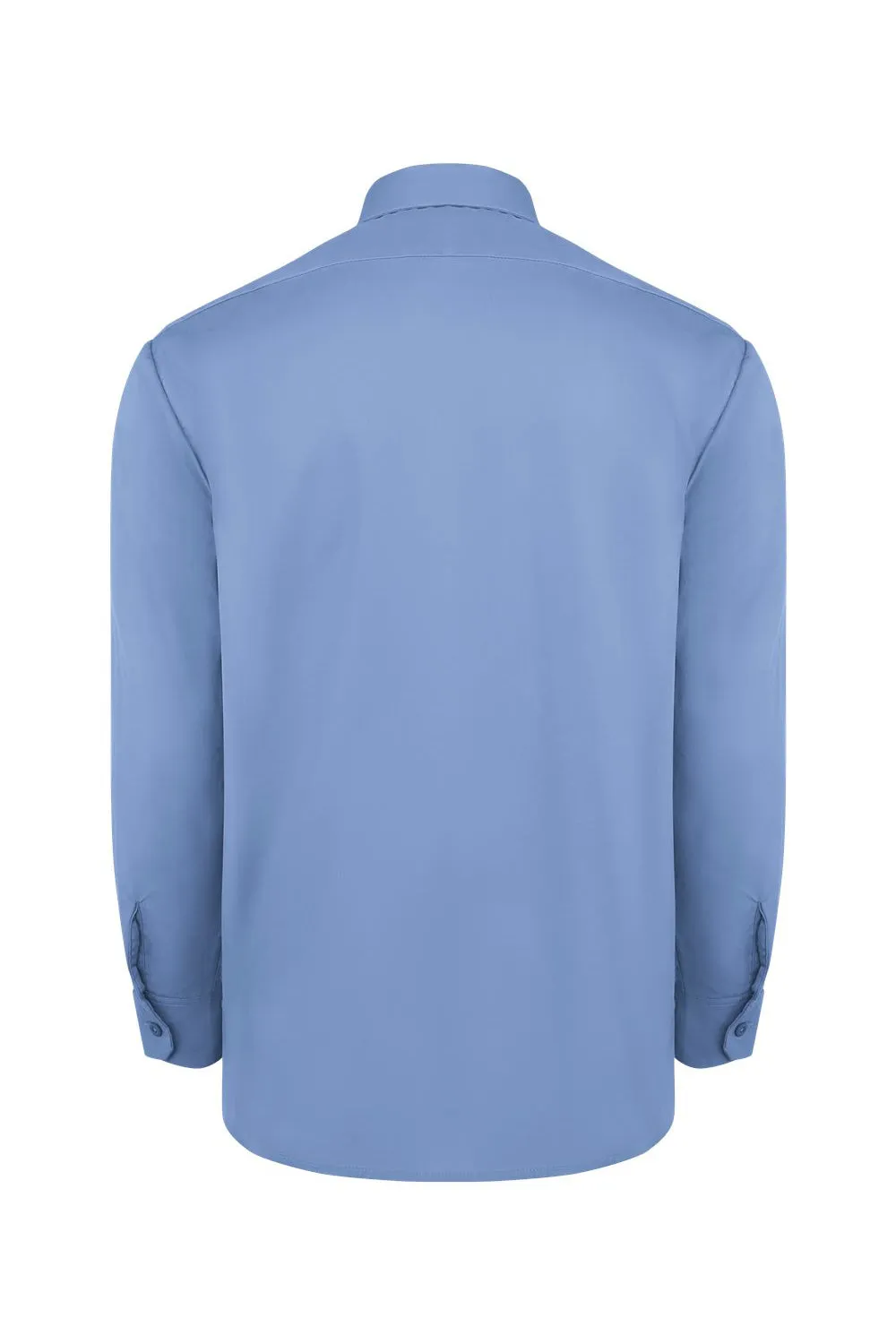 Dickies Mens Industrial Wrinkle Resistant Long Sleeve Button Down Work Shirt w/ Double Pockets - Light Blue