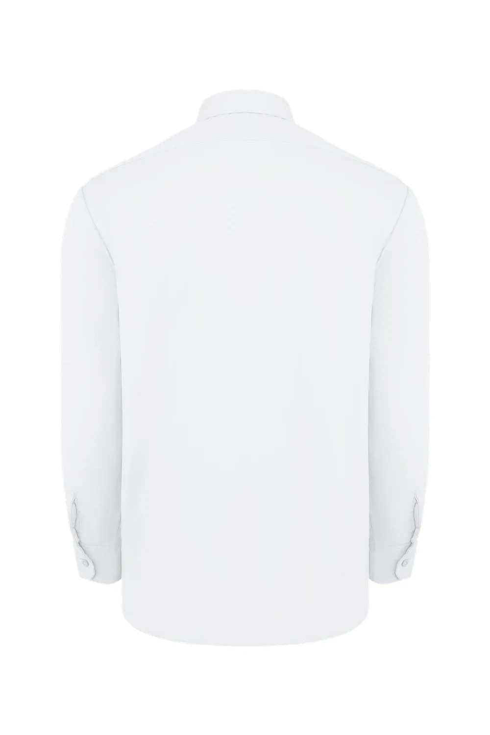 Dickies Mens Industrial Wrinkle Resistant Long Sleeve Button Down Work Shirt w/ Double Pockets - White
