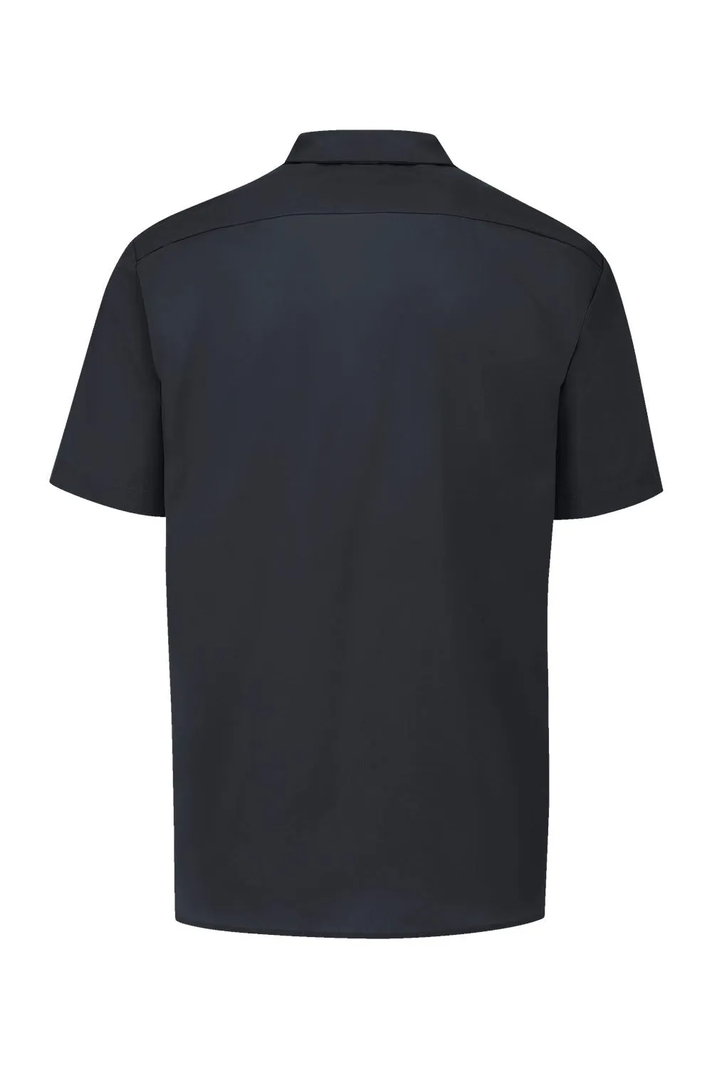 Dickies Mens Industrial Wrinkle Resistant Short Sleeve Button Down Work Shirt w/ Double Pockets - Black