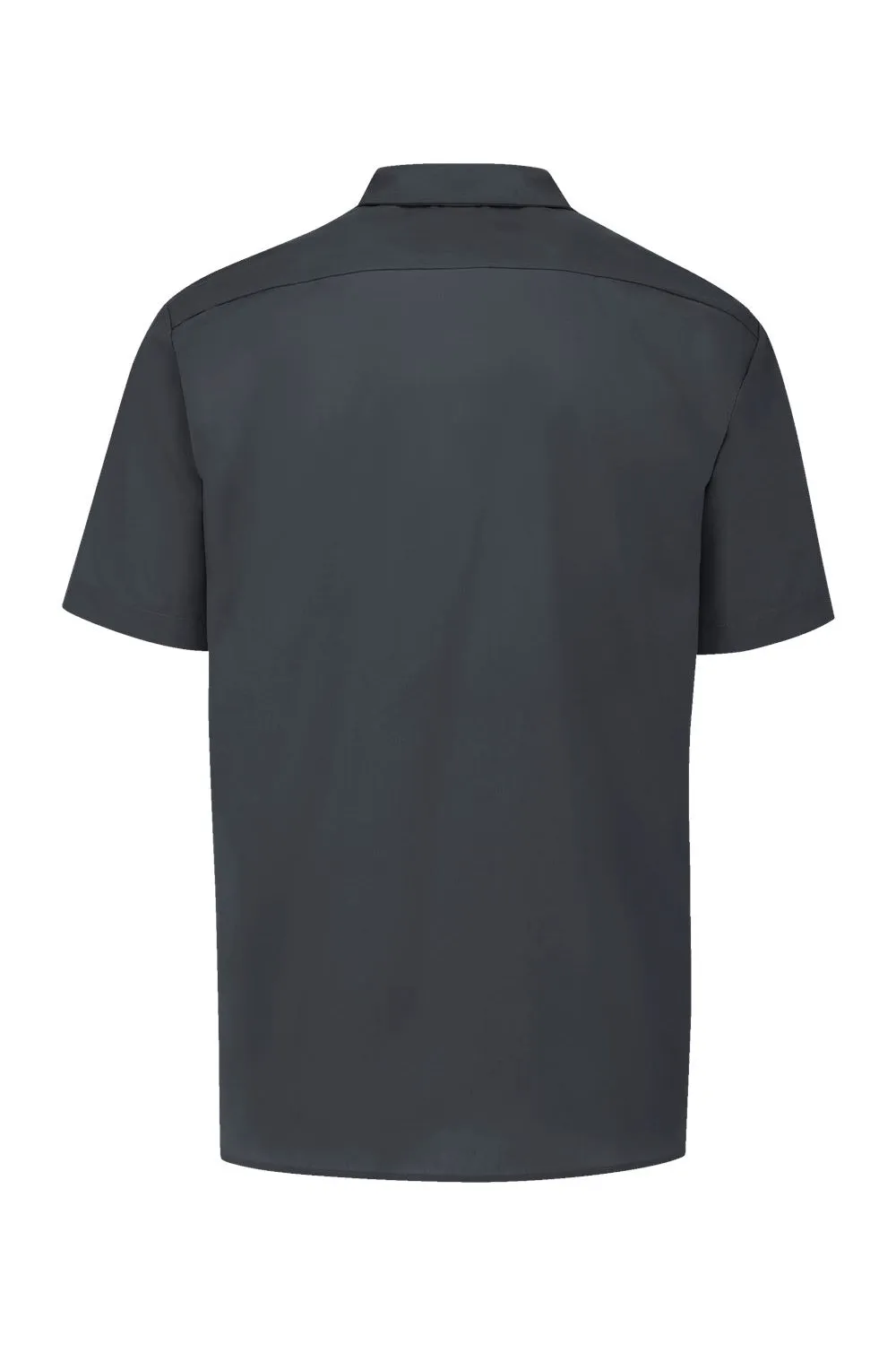 Dickies Mens Industrial Wrinkle Resistant Short Sleeve Button Down Work Shirt w/ Double Pockets - Dark Charcoal Grey