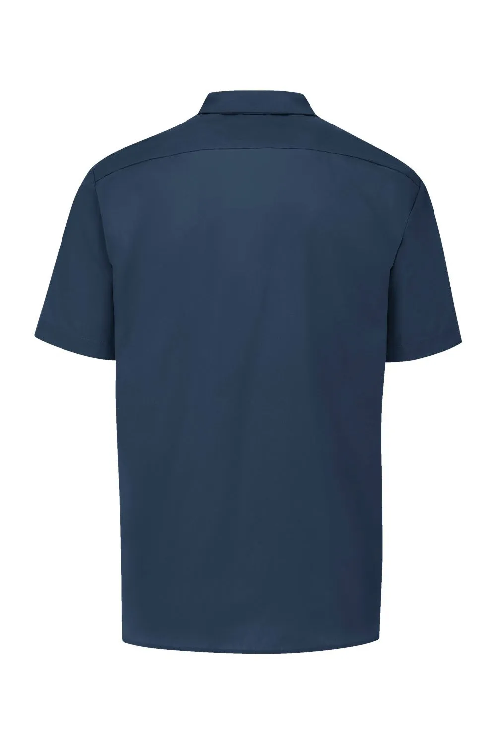 Dickies Mens Industrial Wrinkle Resistant Short Sleeve Button Down Work Shirt w/ Double Pockets - Dark Navy Blue