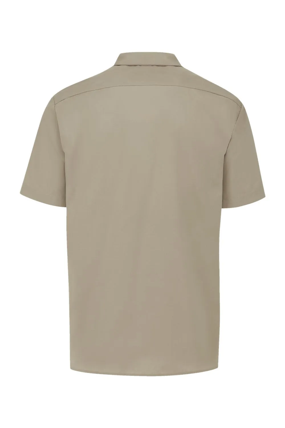 Dickies Mens Industrial Wrinkle Resistant Short Sleeve Button Down Work Shirt w/ Double Pockets - Desert Sand