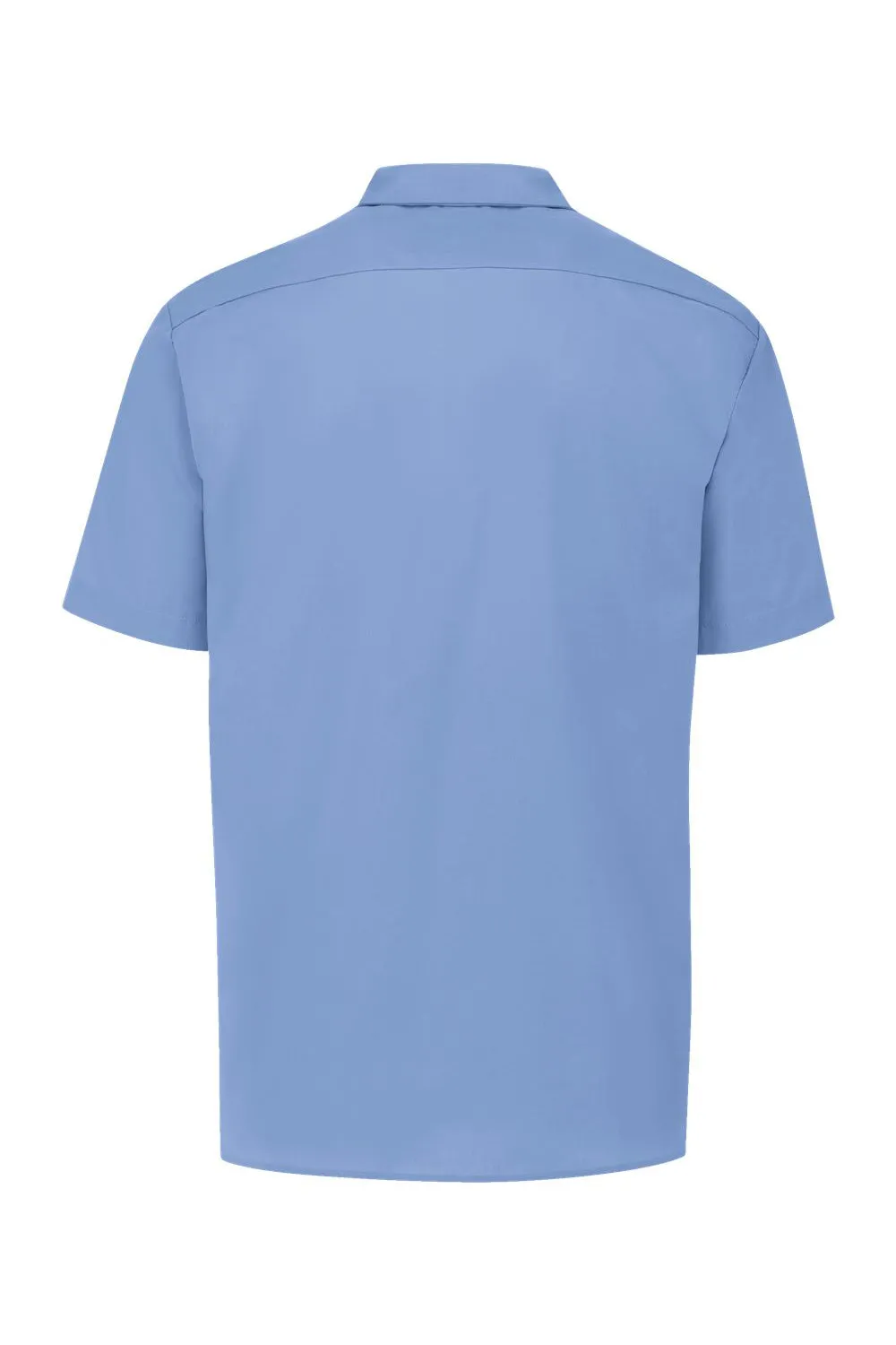 Dickies Mens Industrial Wrinkle Resistant Short Sleeve Button Down Work Shirt w/ Double Pockets - Light Blue