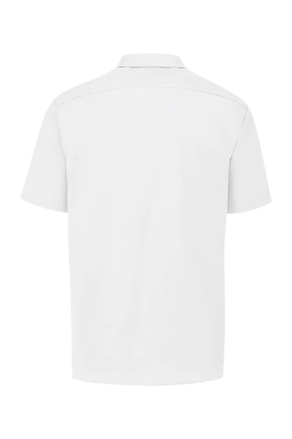 Dickies Mens Industrial Wrinkle Resistant Short Sleeve Button Down Work Shirt w/ Double Pockets - White