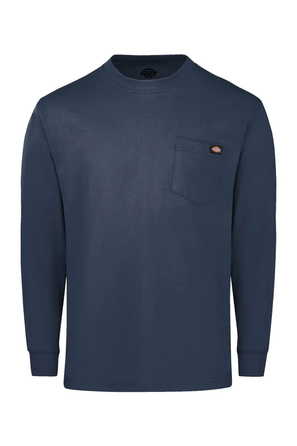 Dickies Mens Long Sleeve Crewneck T-Shirt w/ Pocket - Dark Navy Blue