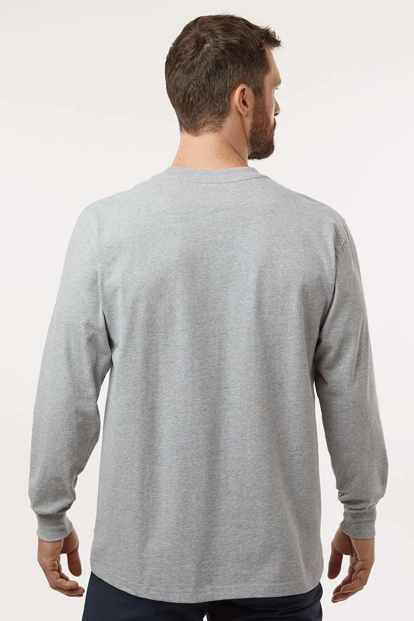 Dickies Mens Long Sleeve Crewneck T-Shirt w/ Pocket - Heather Grey