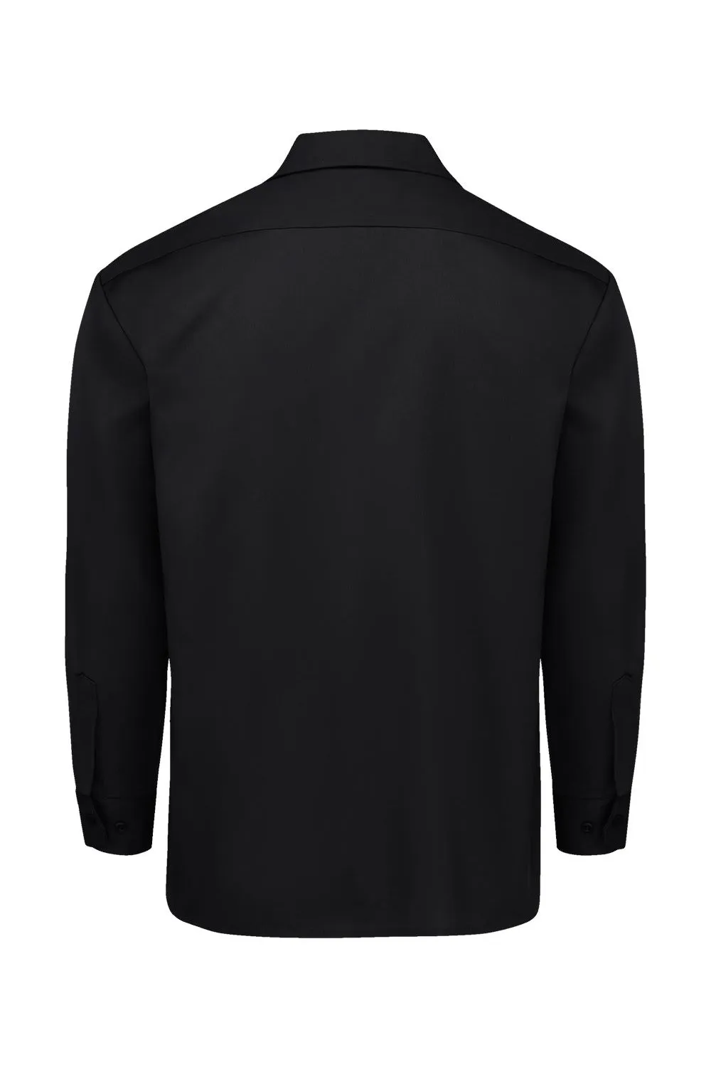 Dickies Mens Moisture Wicking Long Sleeve Button Down Work Shirt w/ Double Pockets - Black
