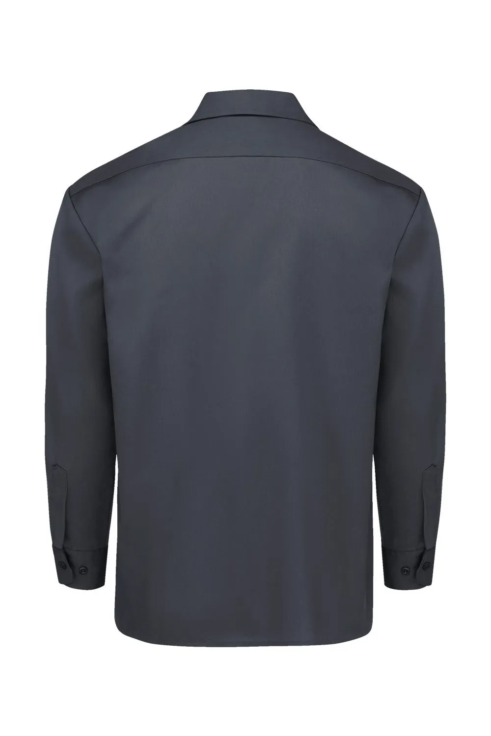 Dickies Mens Moisture Wicking Long Sleeve Button Down Work Shirt w/ Double Pockets - Charcoal Grey