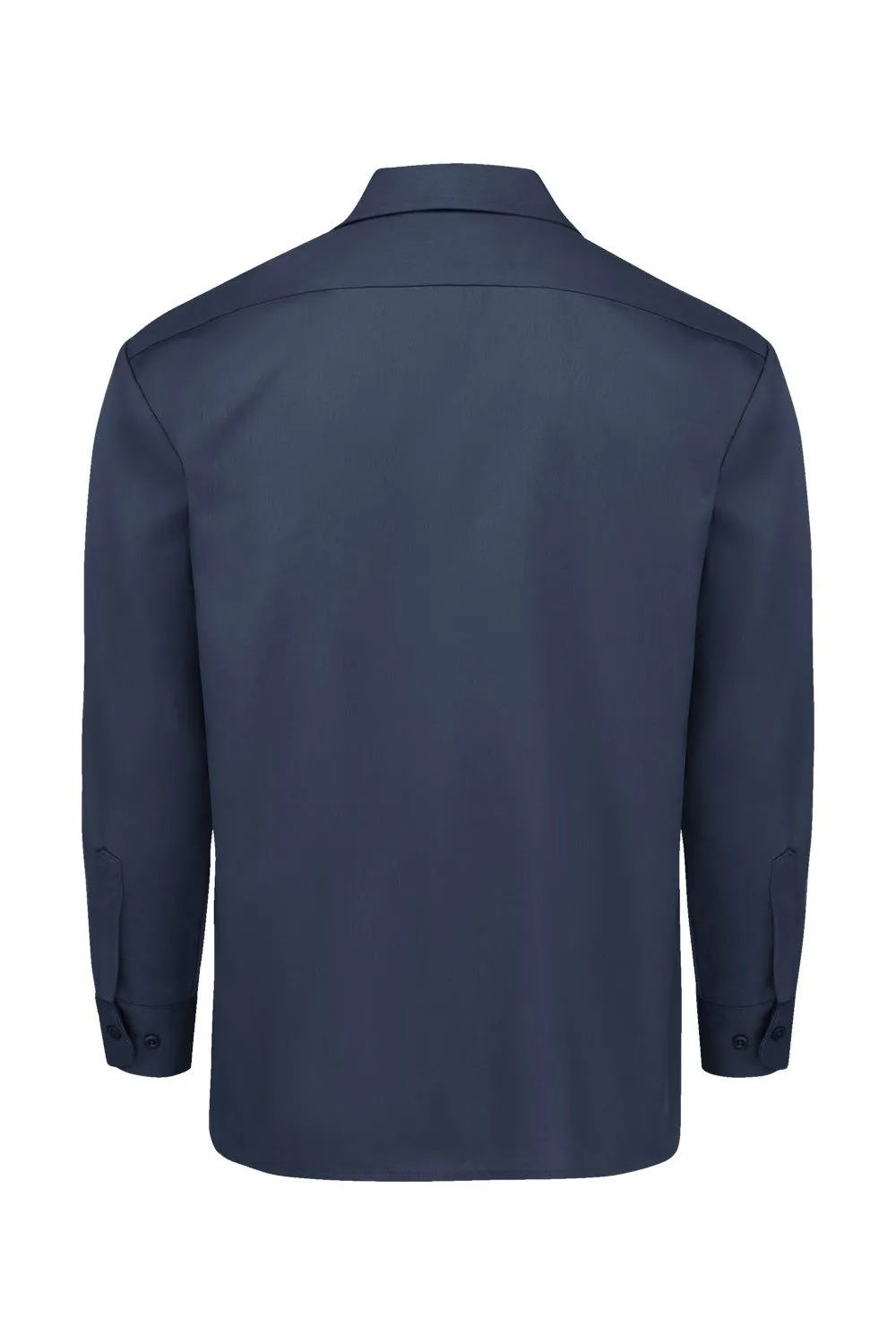 Dickies Mens Moisture Wicking Long Sleeve Button Down Work Shirt w/ Double Pockets - Dark Navy Blue