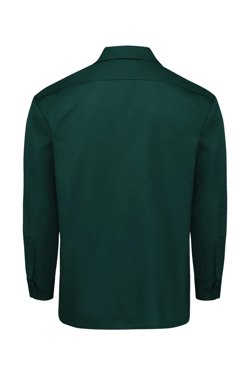 Dickies Mens Moisture Wicking Long Sleeve Button Down Work Shirt w/ Double Pockets - Hunter Green
