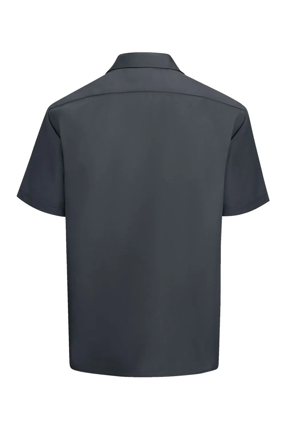 Dickies Mens Moisture Wicking Short Sleeve Button Down Work Shirt w/ Double Pockets - Charcoal Grey
