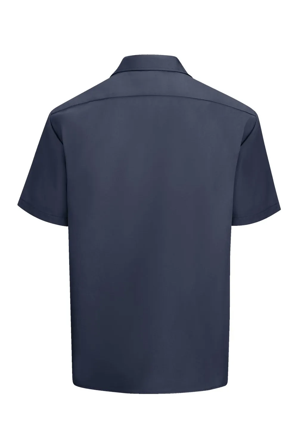 Dickies Mens Moisture Wicking Short Sleeve Button Down Work Shirt w/ Double Pockets - Dark Navy Blue