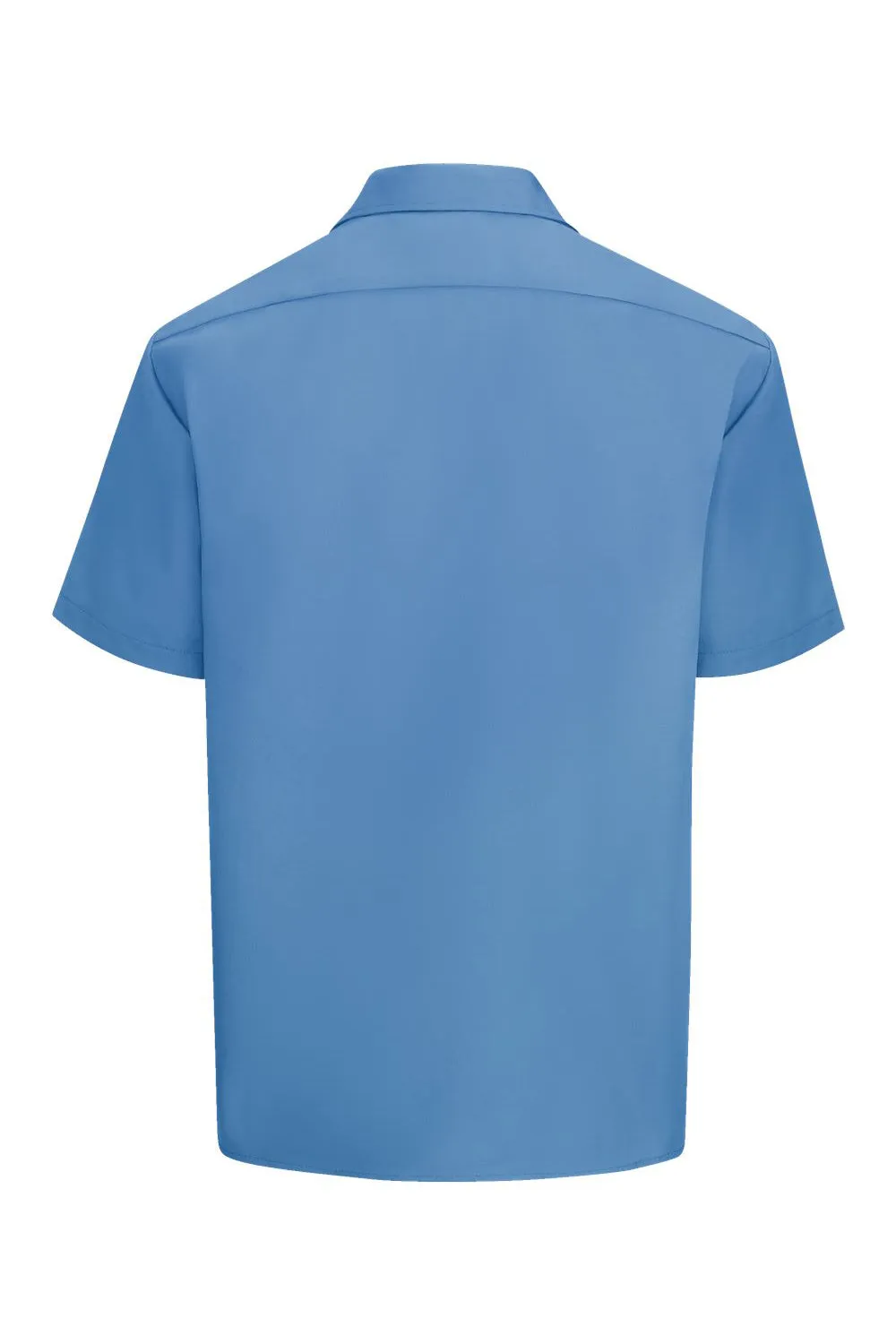 Dickies Mens Moisture Wicking Short Sleeve Button Down Work Shirt w/ Double Pockets - Gulf Blue
