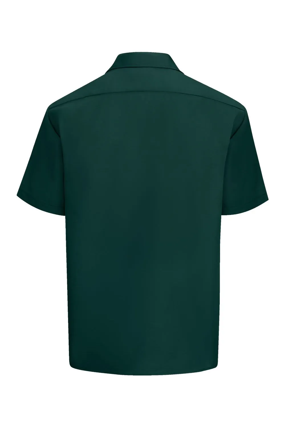 Dickies Mens Moisture Wicking Short Sleeve Button Down Work Shirt w/ Double Pockets - Hunter Green