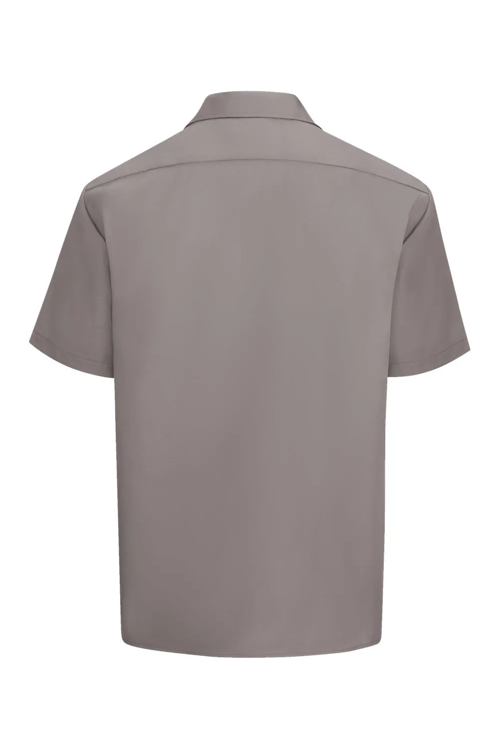 Dickies Mens Moisture Wicking Short Sleeve Button Down Work Shirt w/ Double Pockets - Silver Grey