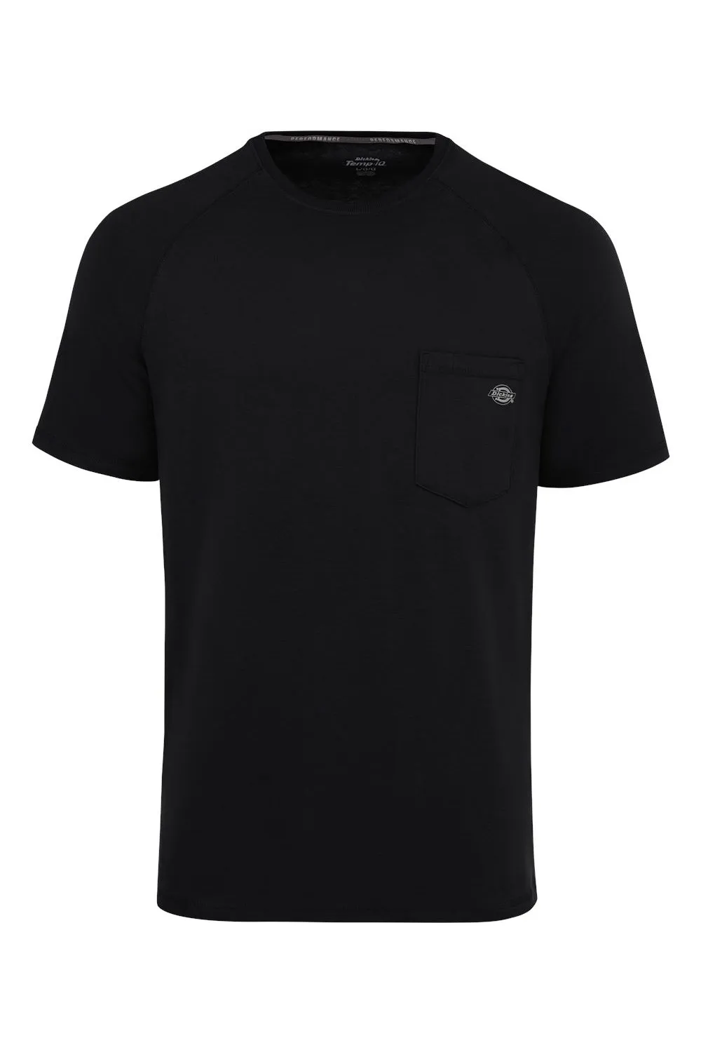 Dickies Mens Performance Moisture Wicking Short Sleeve Crewneck T-Shirt w/ Pocket - Black